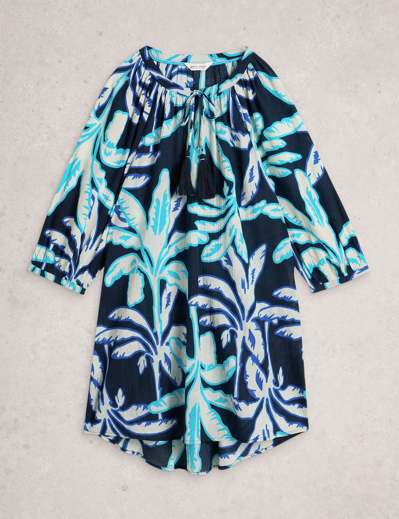 Pure Cotton Floral V-Neck Beach Cover Up - image 1