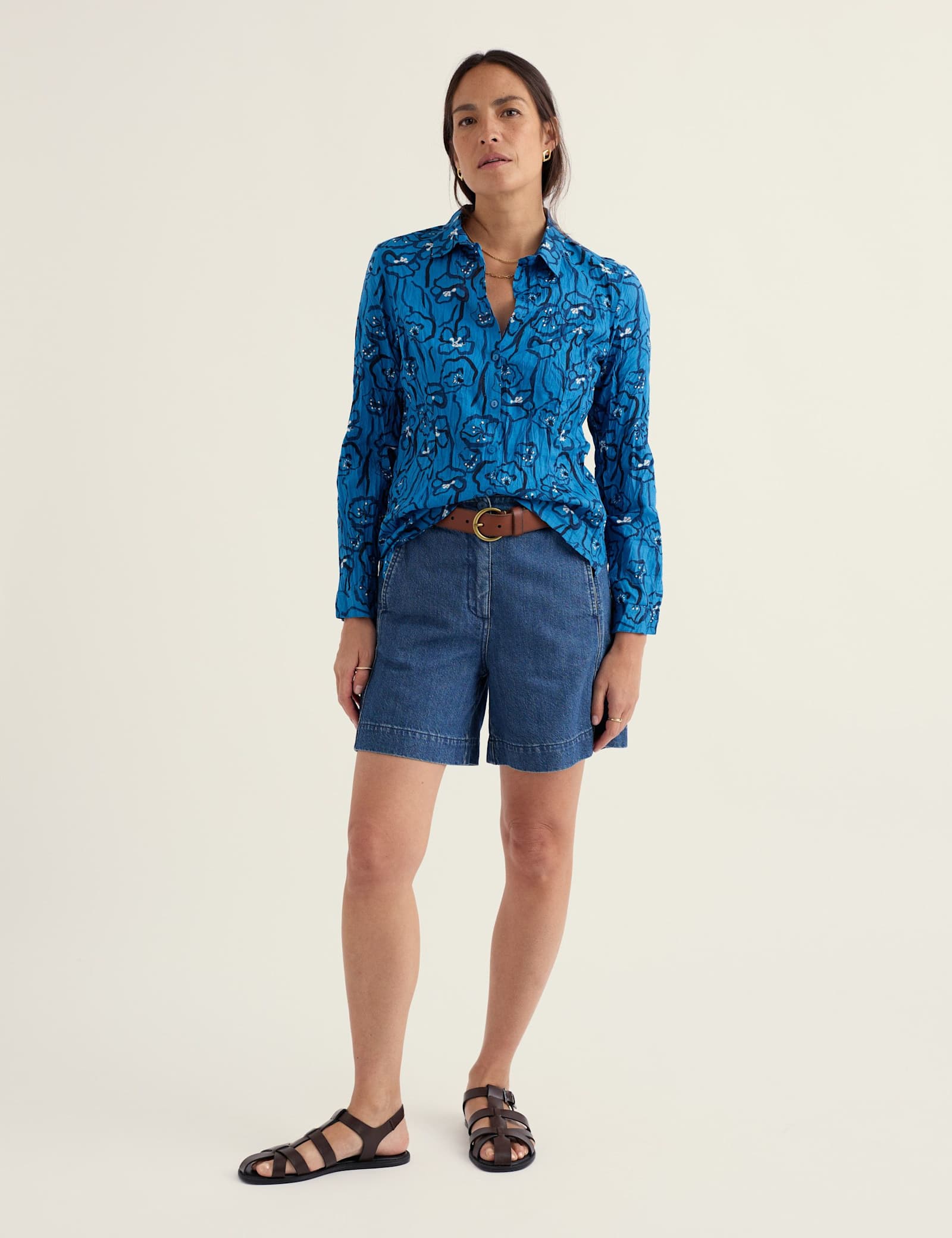 Cotton Rich Denim High Waisted Shorts - image 2
