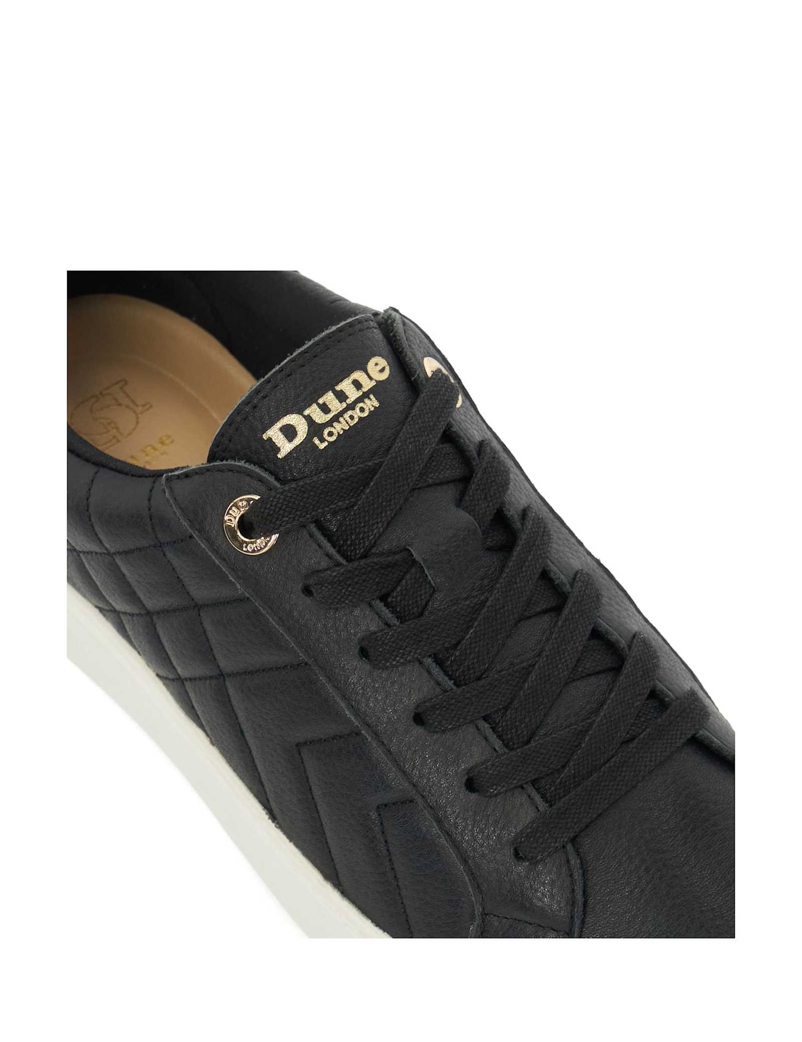 Leather Quilted Lace Up Trainers - image 2
