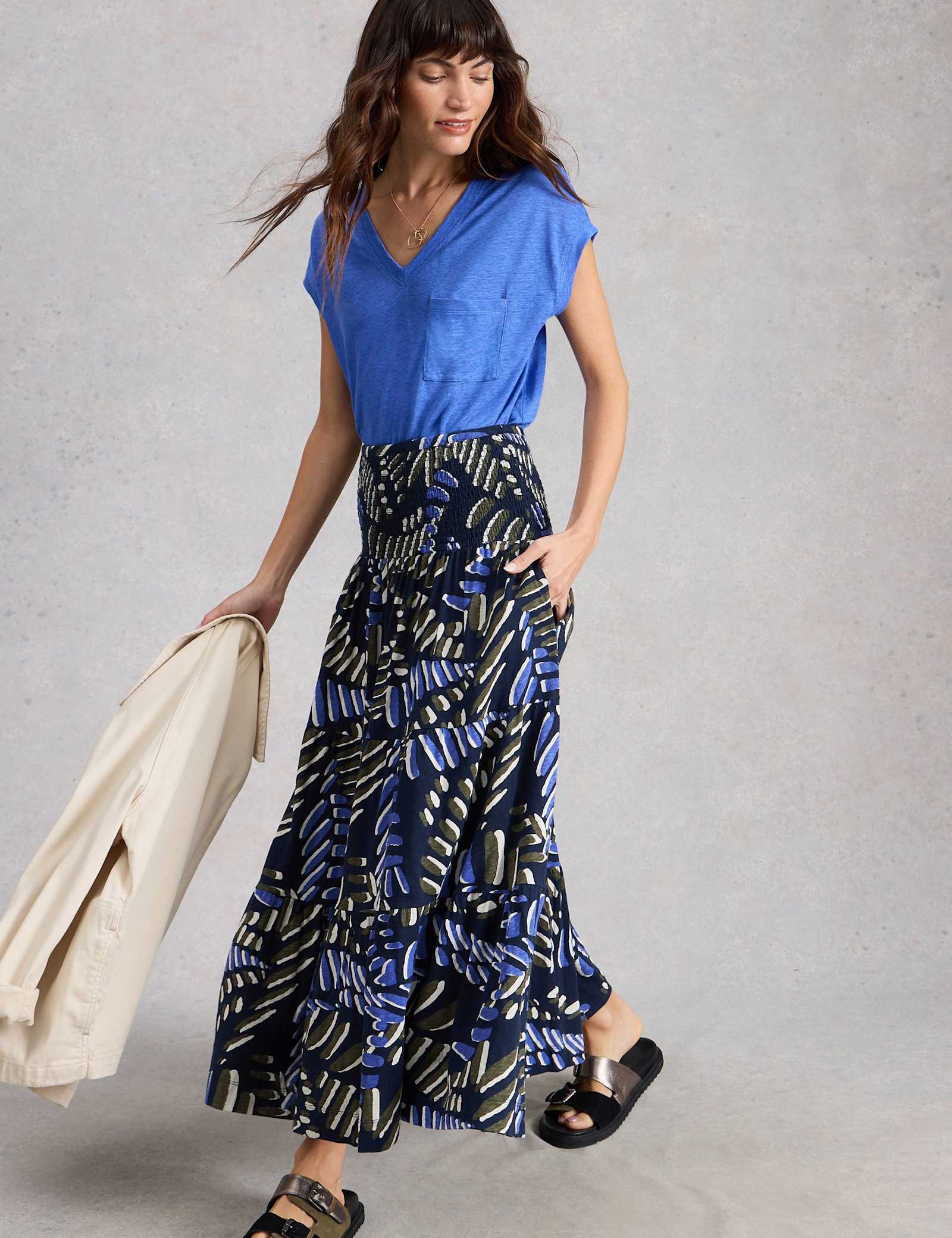 Jersey Printed Maxi A-Line Skirt - image 5