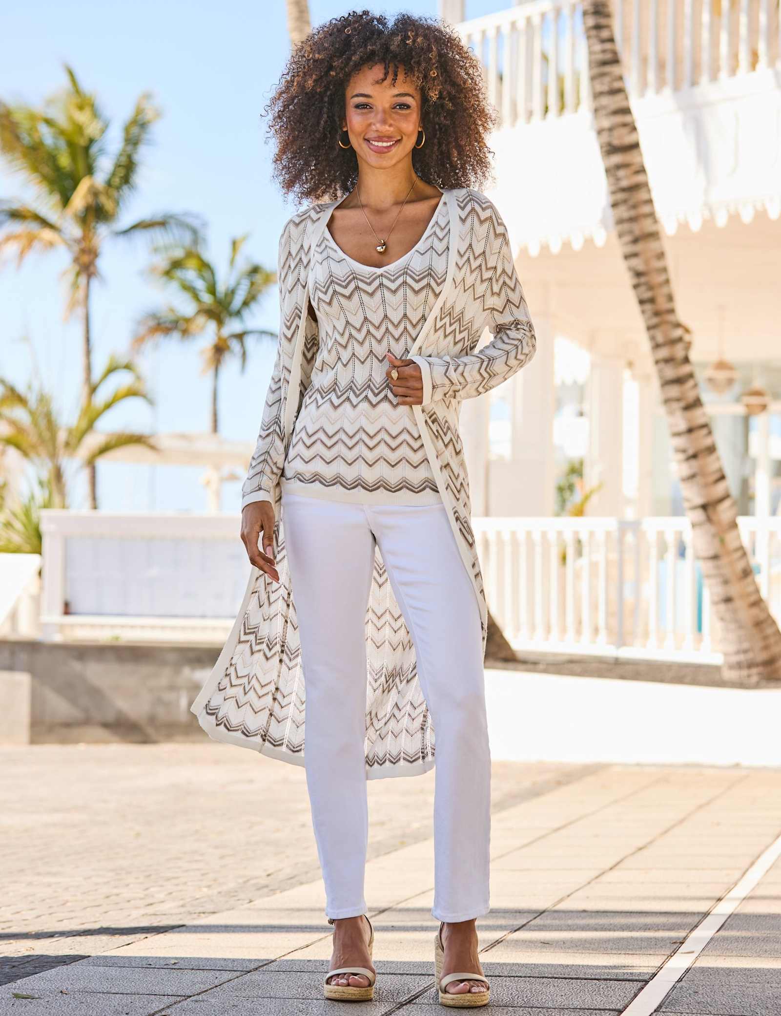 Chevron Edge to Edge Longline Cardigan - image 5
