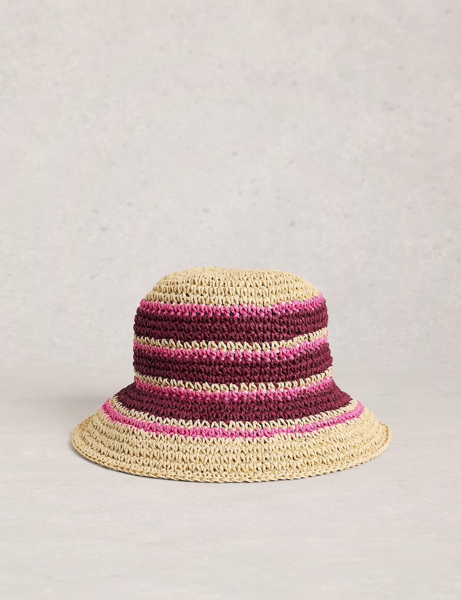 Straw Striped Bucket Hat - image 1