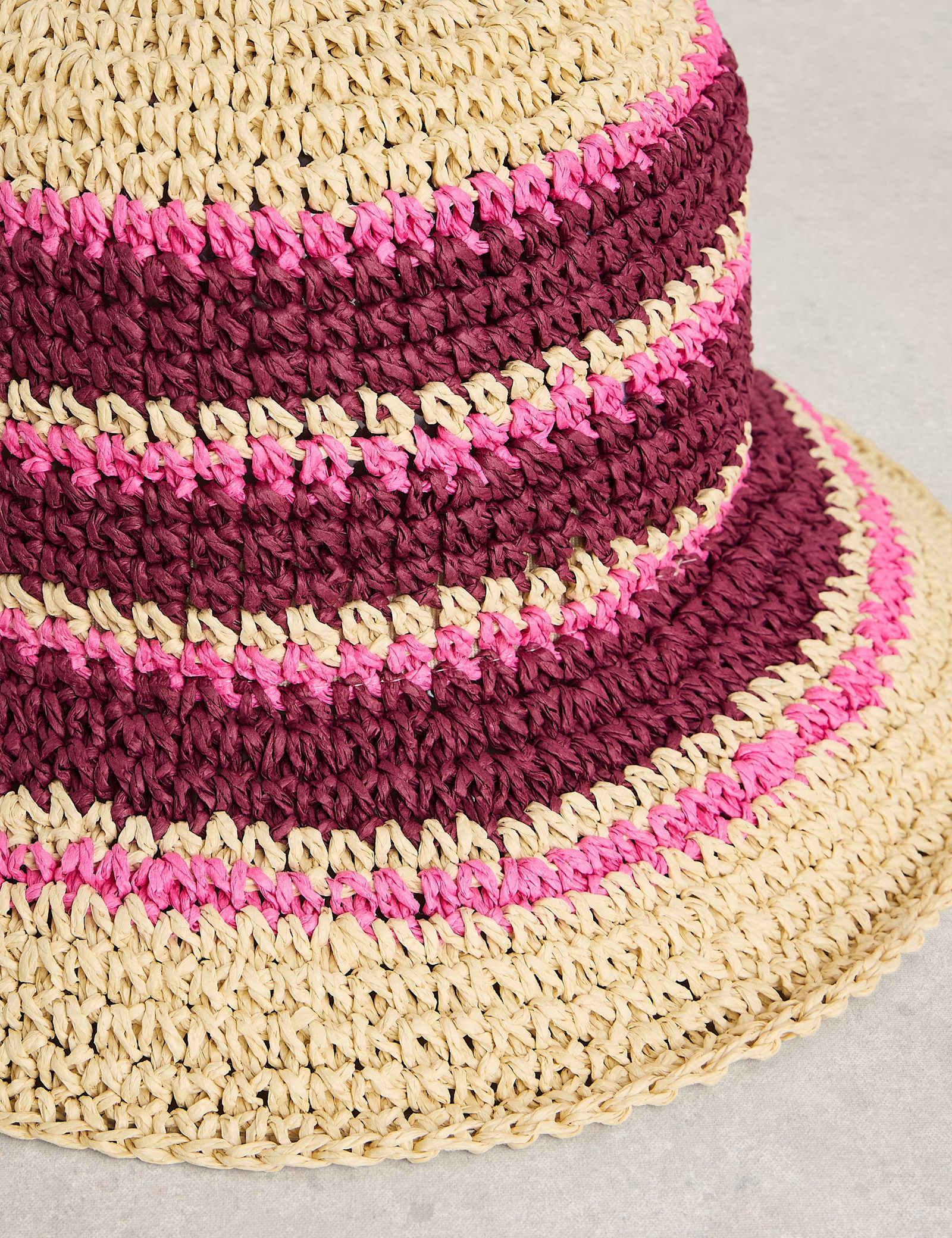 Straw Striped Bucket Hat - image 2