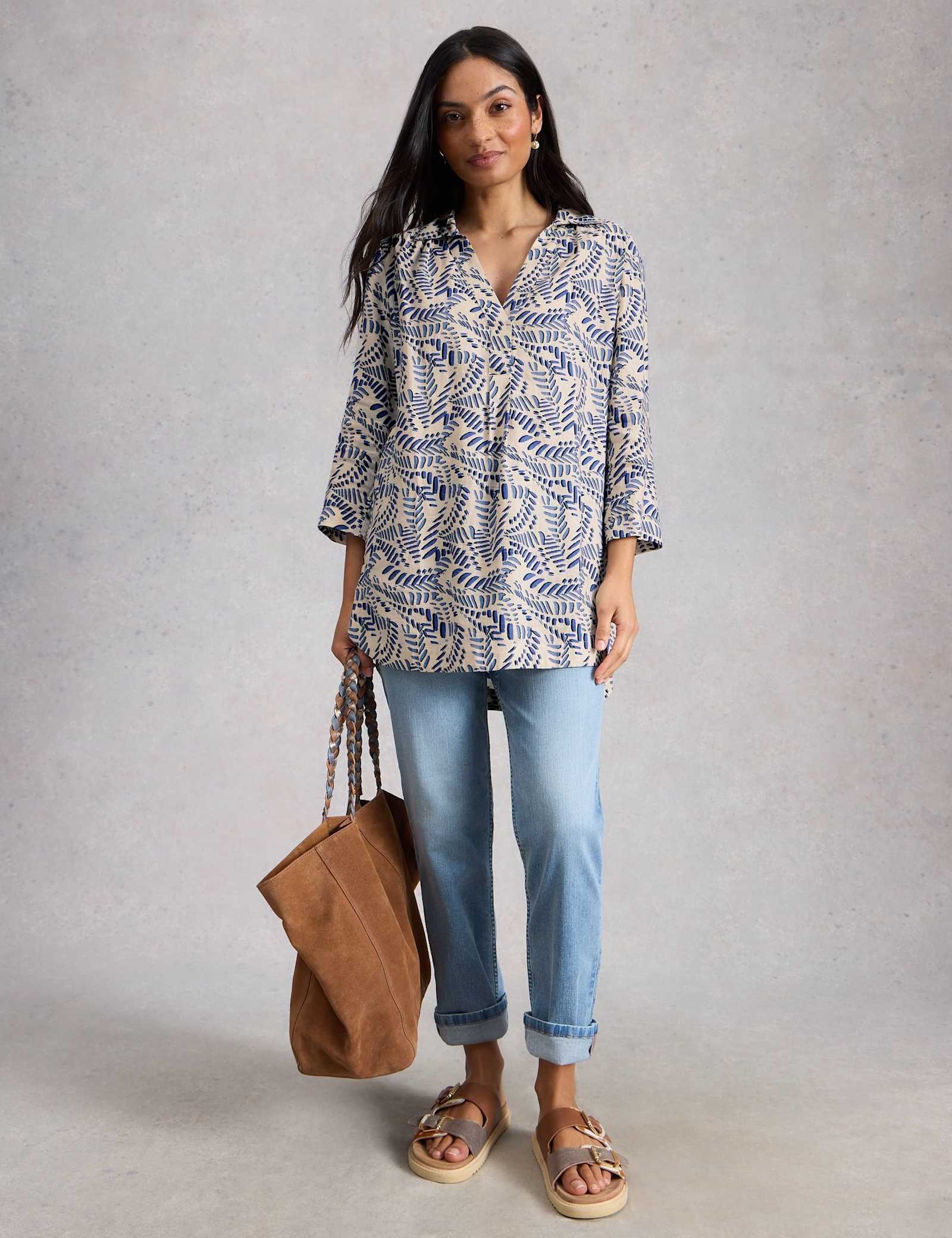 Pure Linen Printed Tunic - image 1