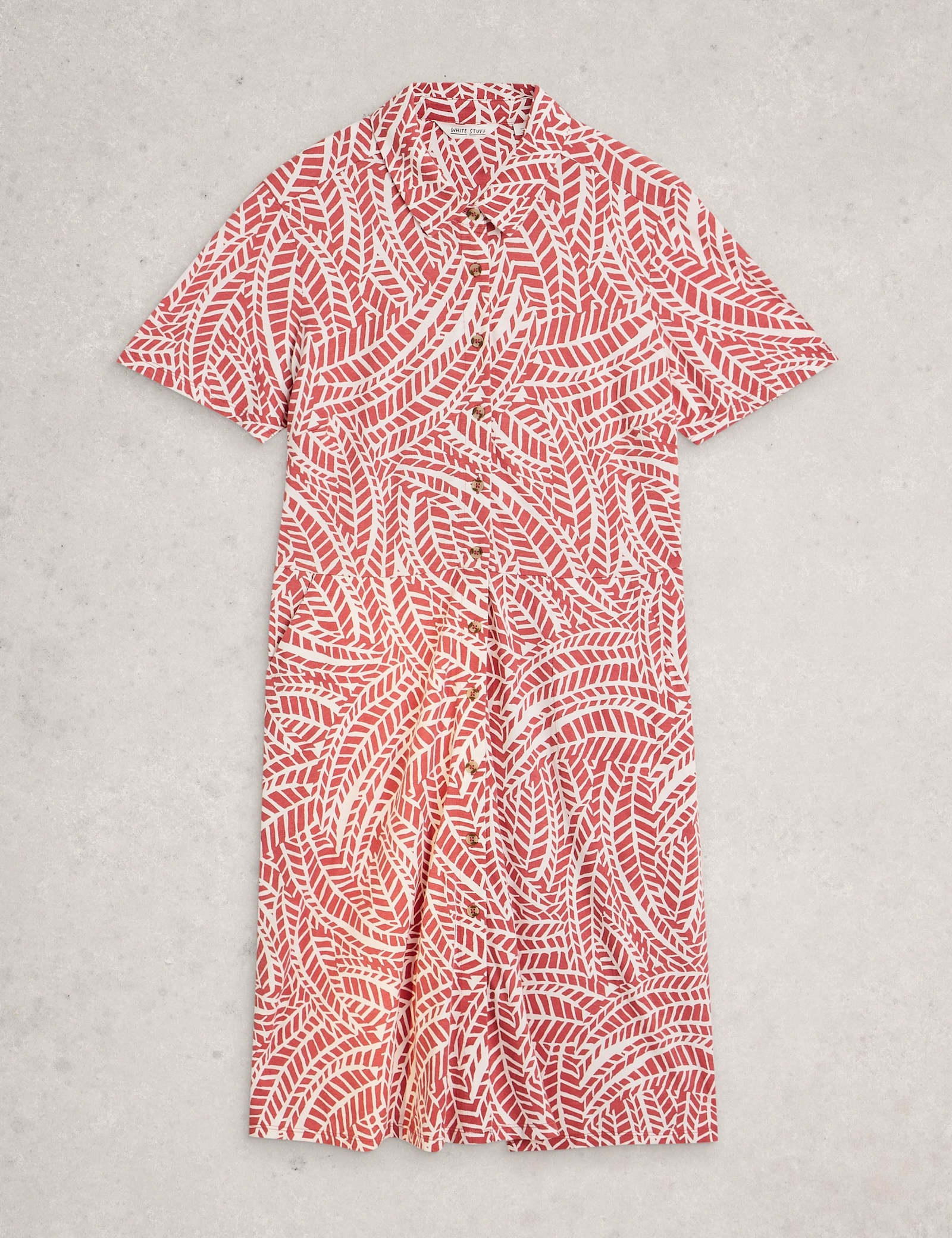 Cotton Modal Jersey Palm Print Shirt Dress - image 1