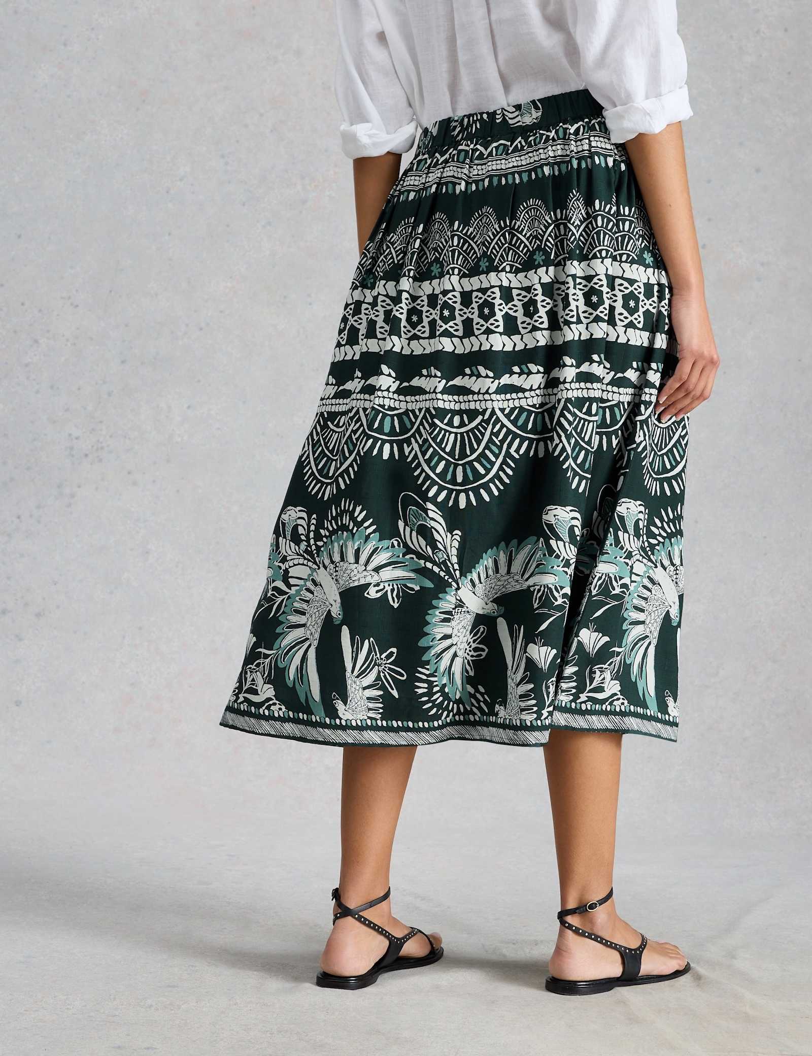 Printed Midi A-Line Skirt - image 5