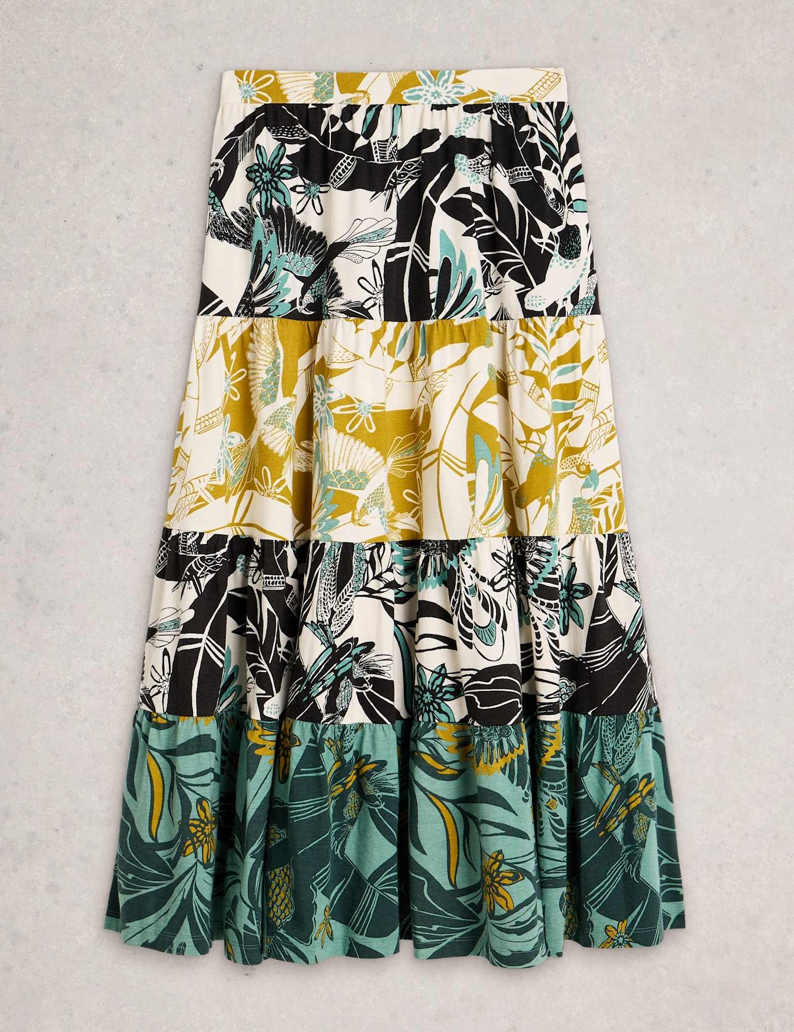 Jersey Printed Maxi Tiered Skirt - image 1