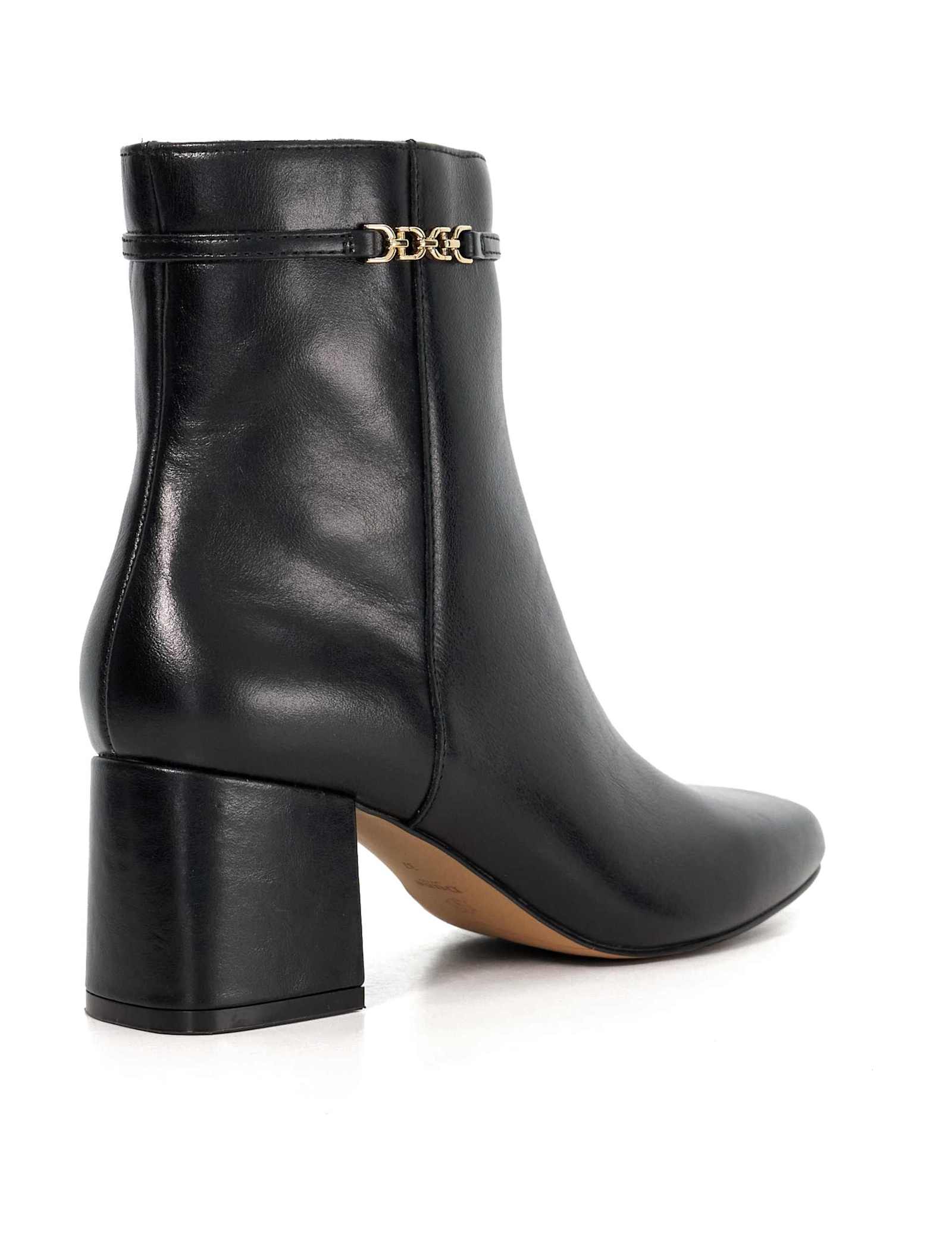 Leather Chain Block Heel Ankle Boots - image 5