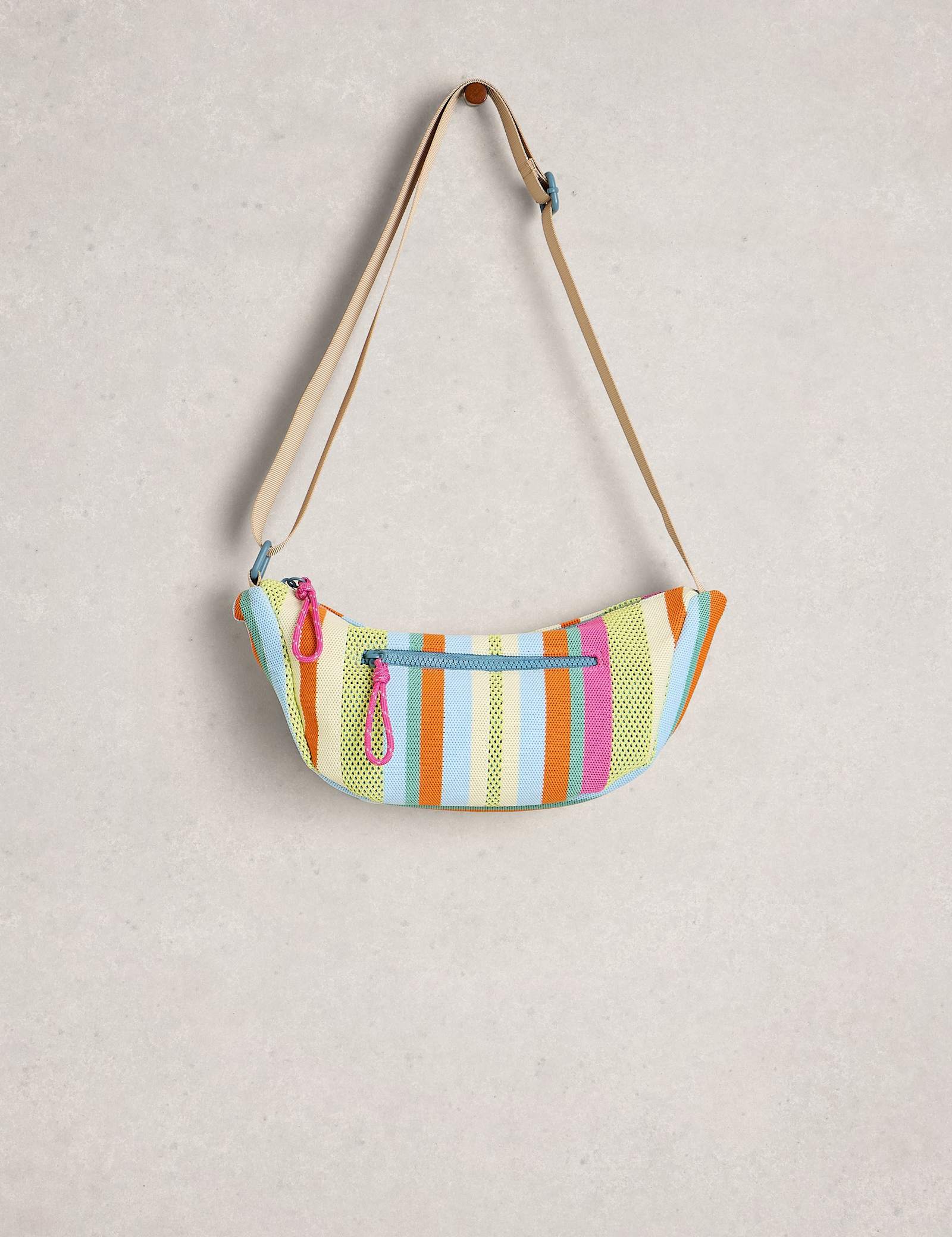 Mesh Striped Sling Cross Body Bag - image 5