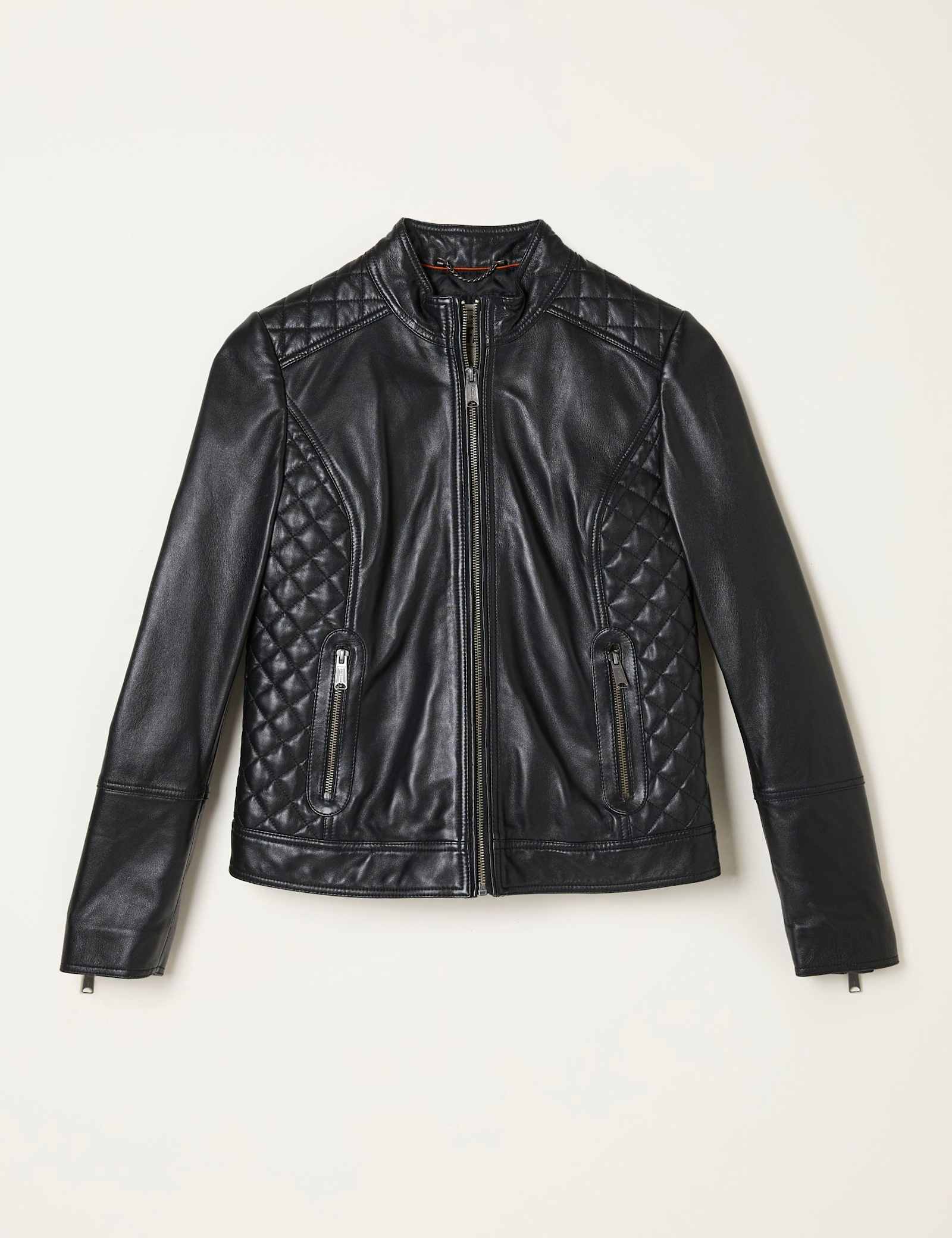 Leather Quilted Biker Jacket - image 1