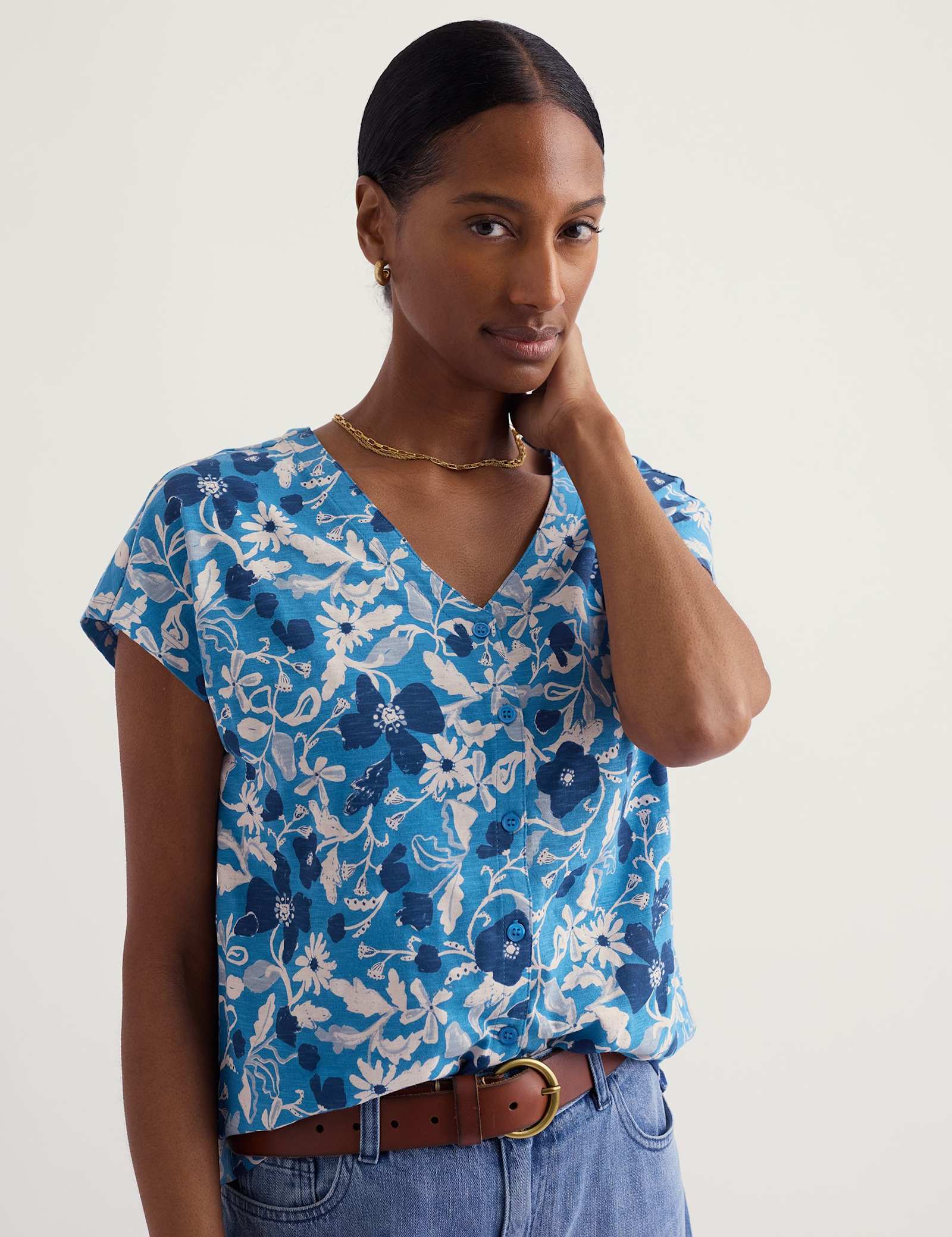 Pure Cotton Floral Top - image 2