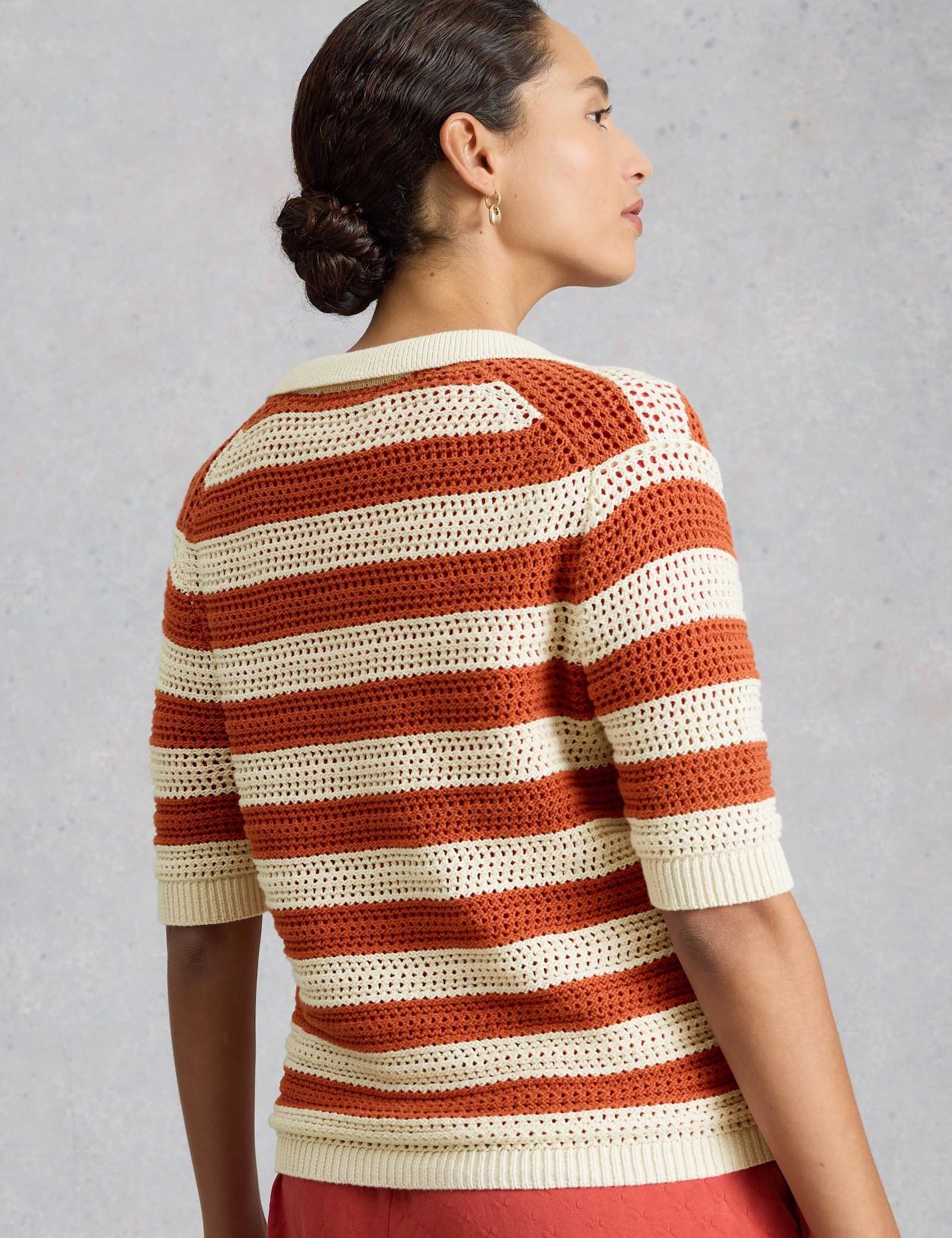 Pure Cotton Collared Knitted Top - image 4