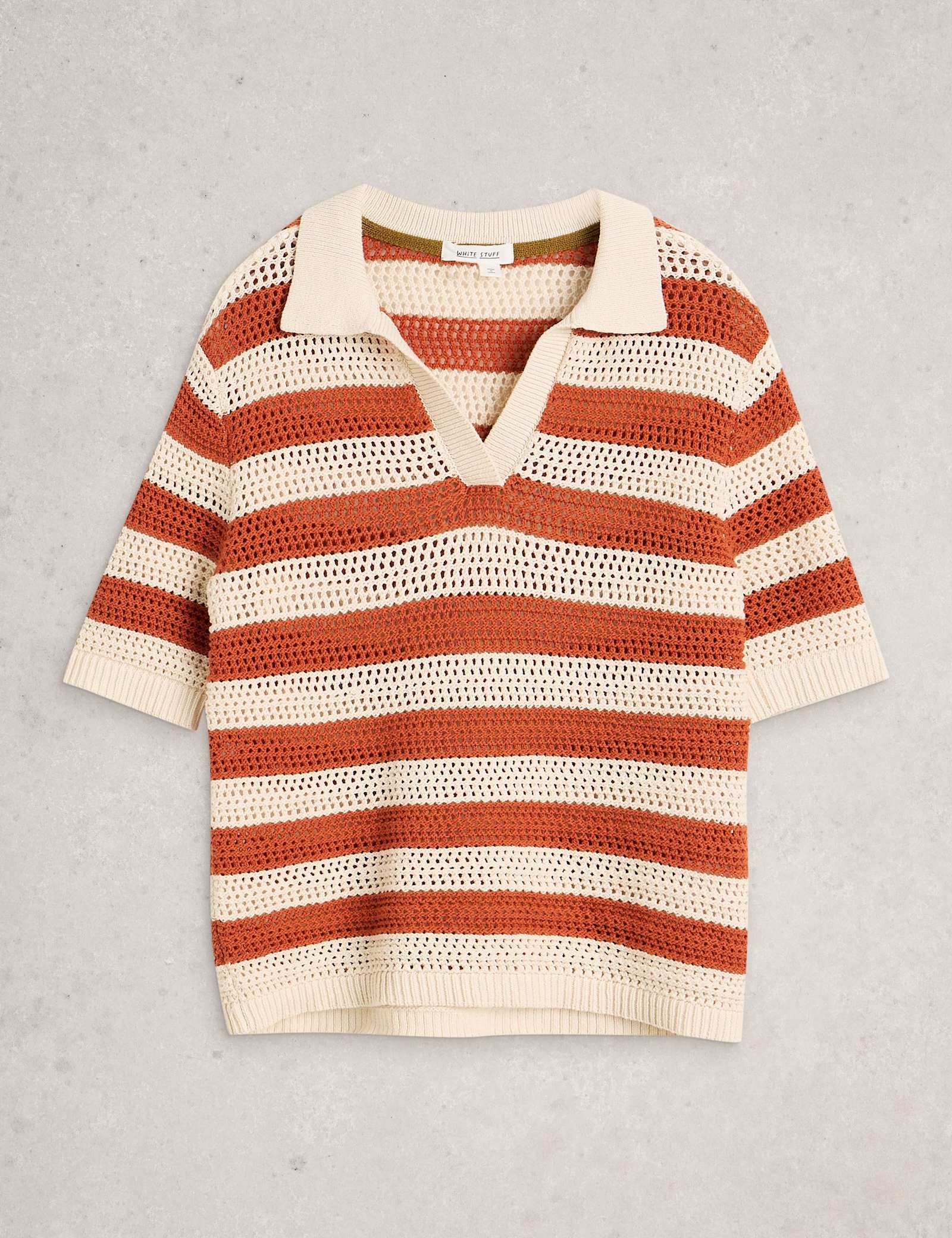 Pure Cotton Collared Knitted Top - image 1