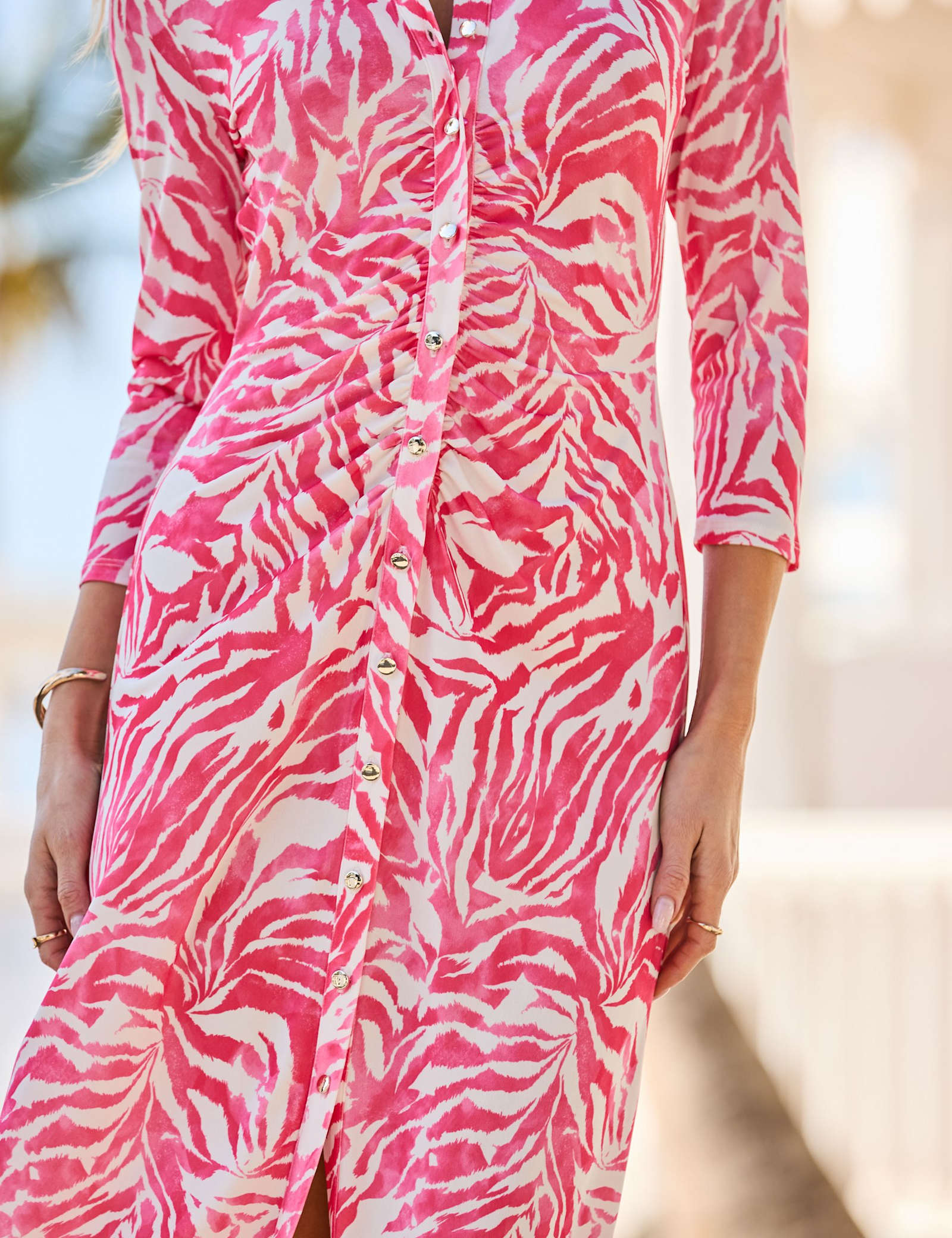 Animal Print Midi Shirt Dress - image 2