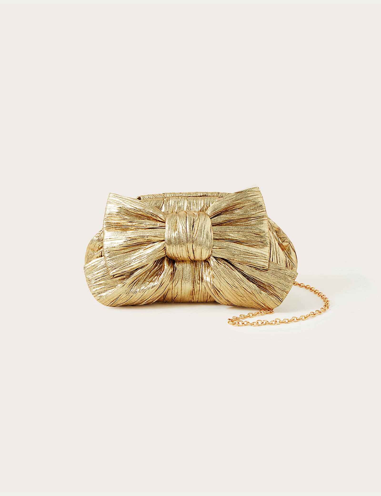 Metallic Bow Clutch Bag - image 1