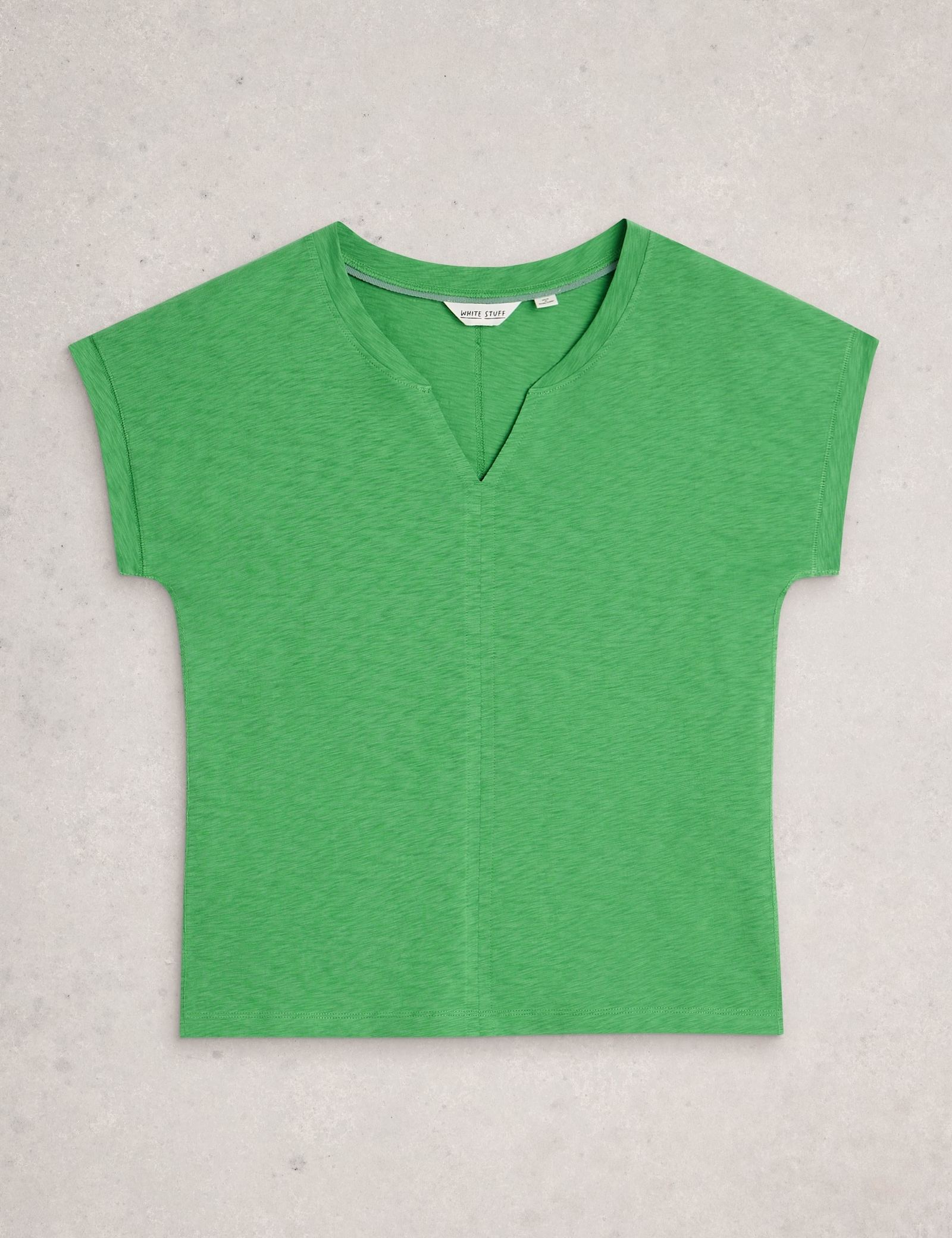 Pure Cotton Notch Neck T-Shirt - image 1