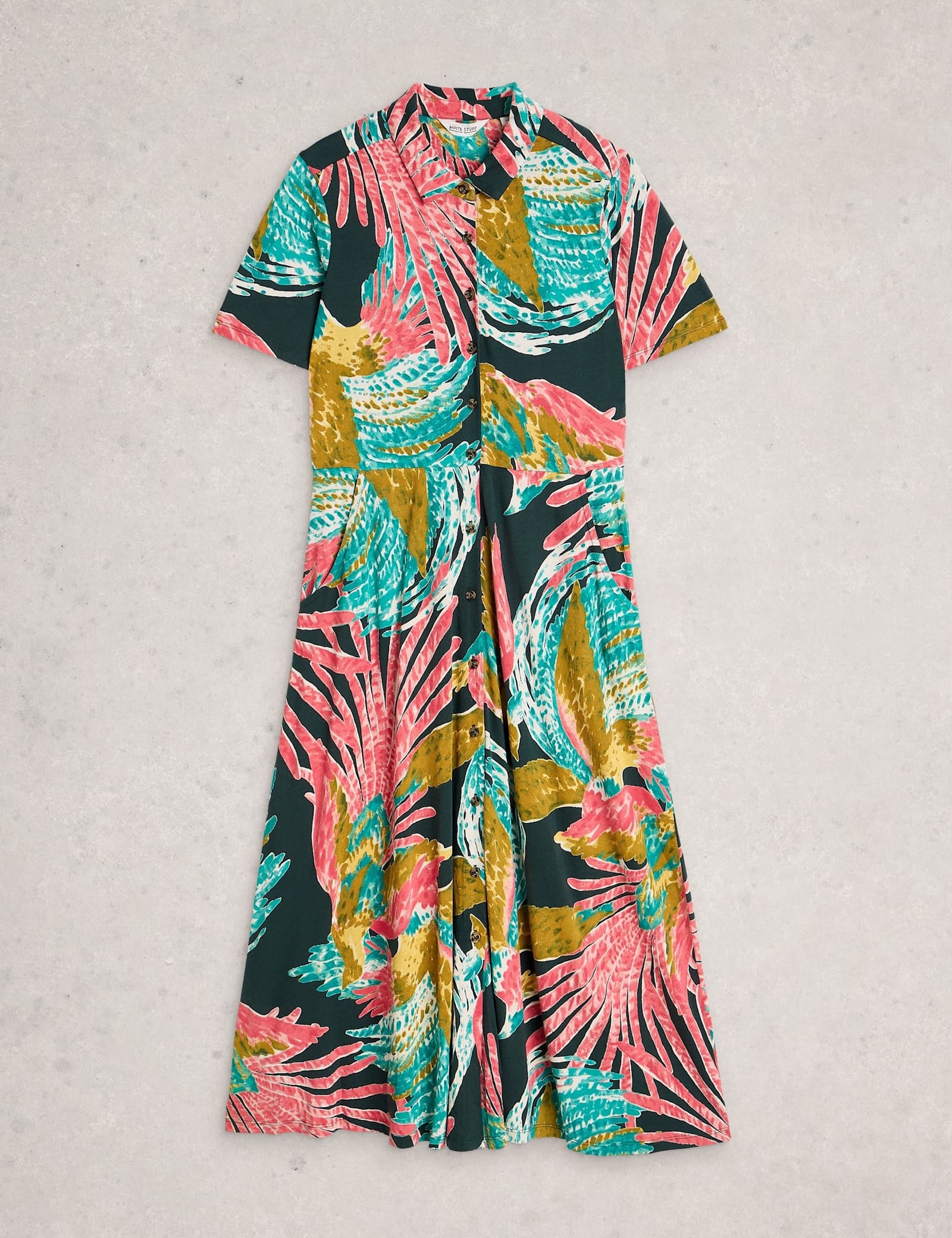 Jersey Printed Midi Shirt Dress - image 2