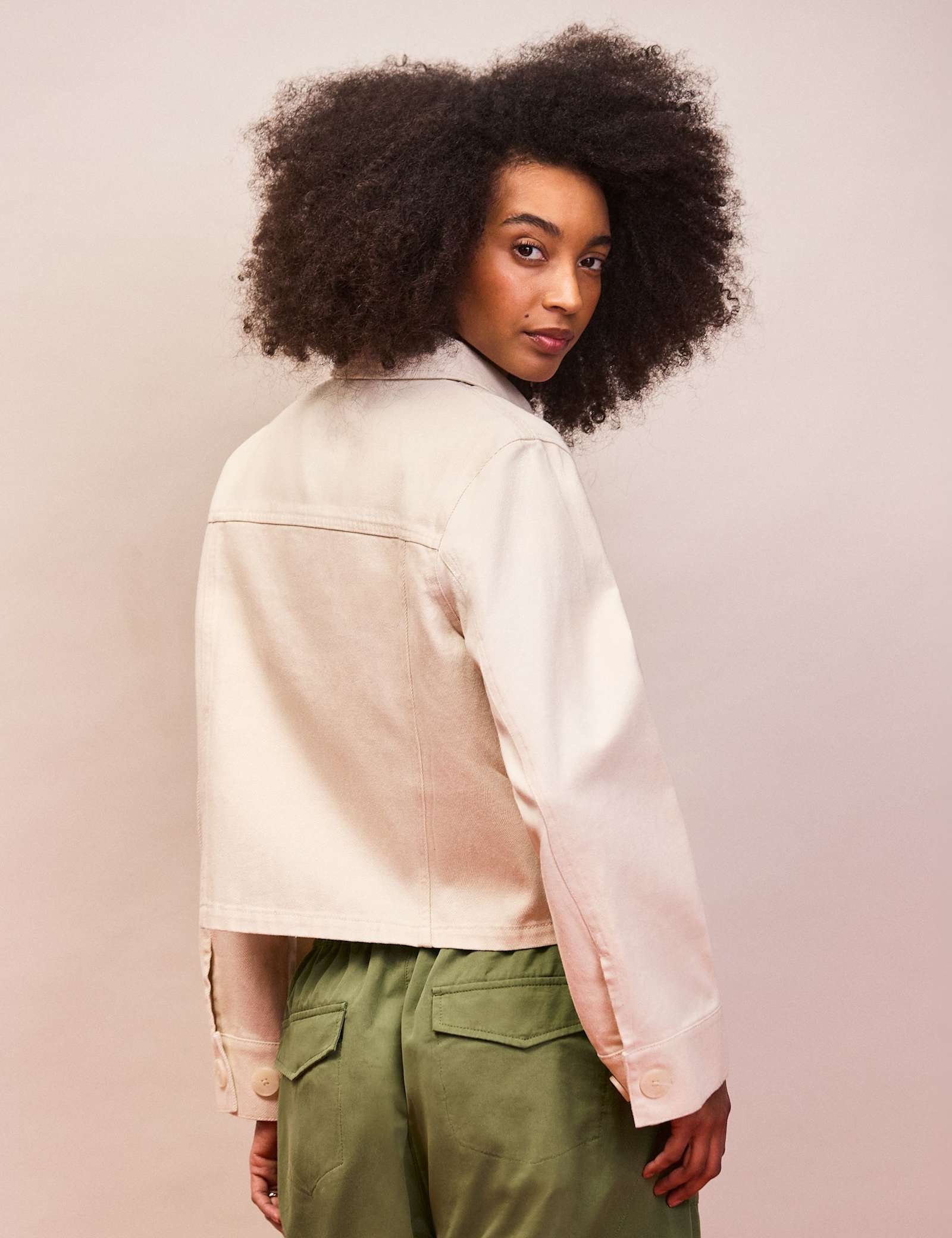 Denim Patch Pocket Lightweight Cropped Jacket - image 5