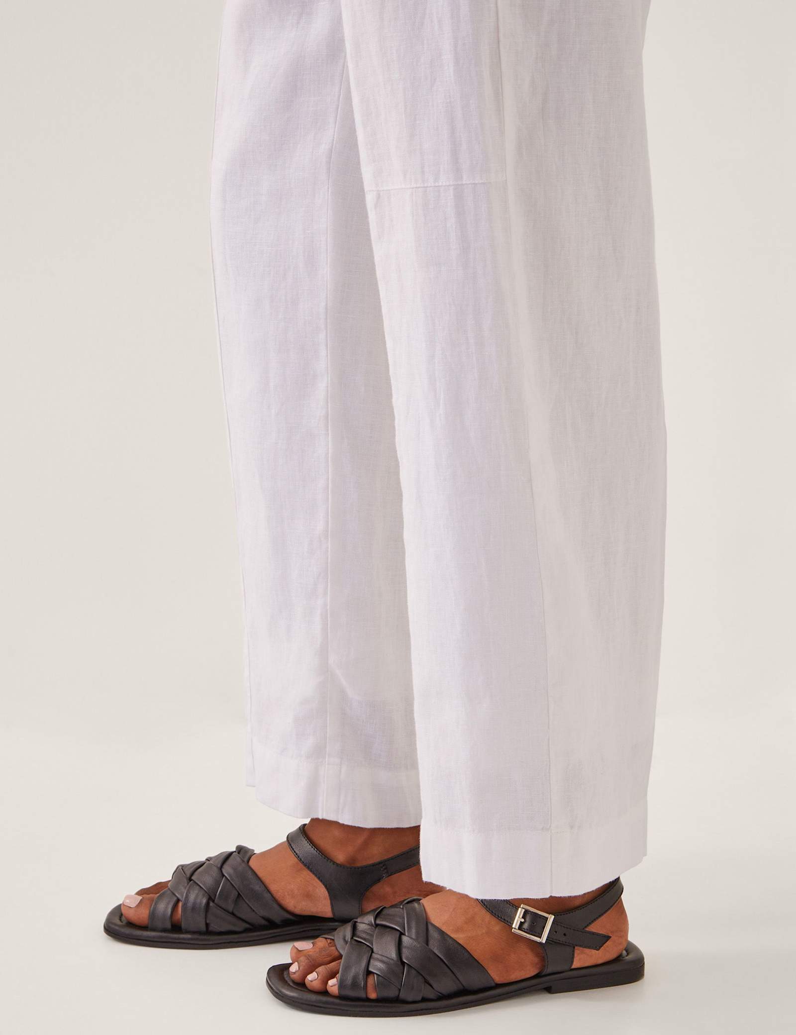 Pure Linen Straight Leg Trousers - image 2