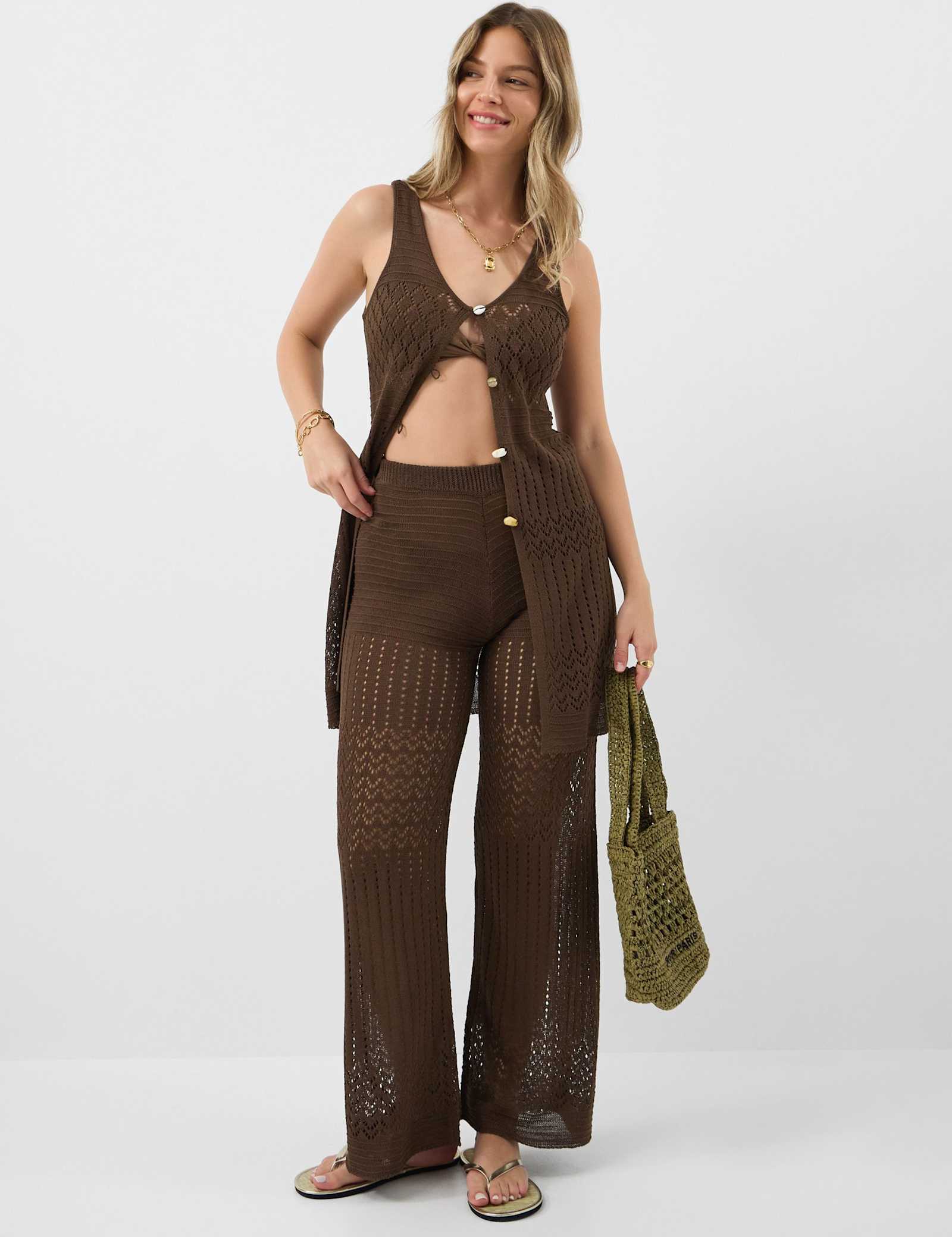 Openstitch Button Front Knitted Top - image 2