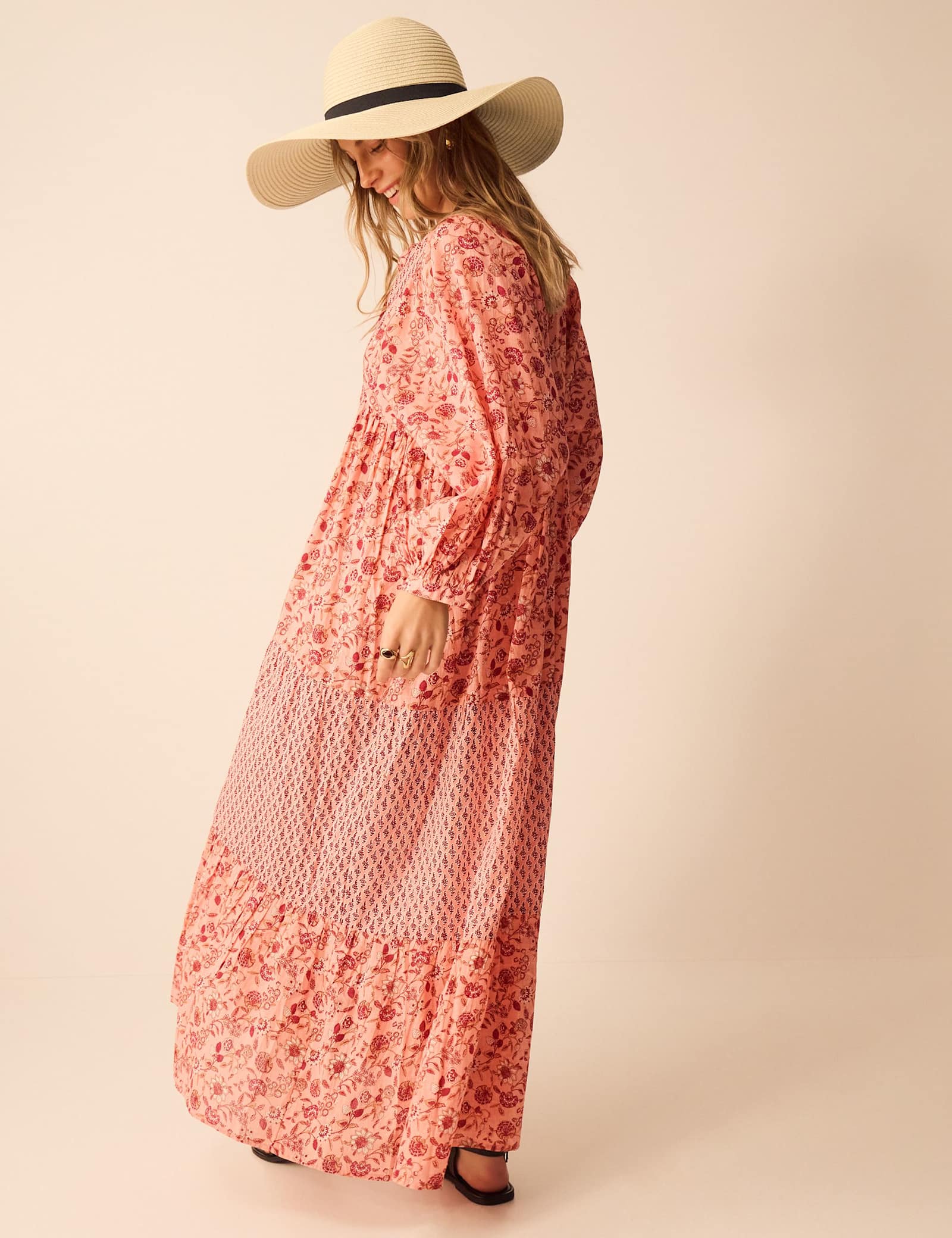 Pure Cotton Printed V-Neck Maxi Beach Dress - image 4