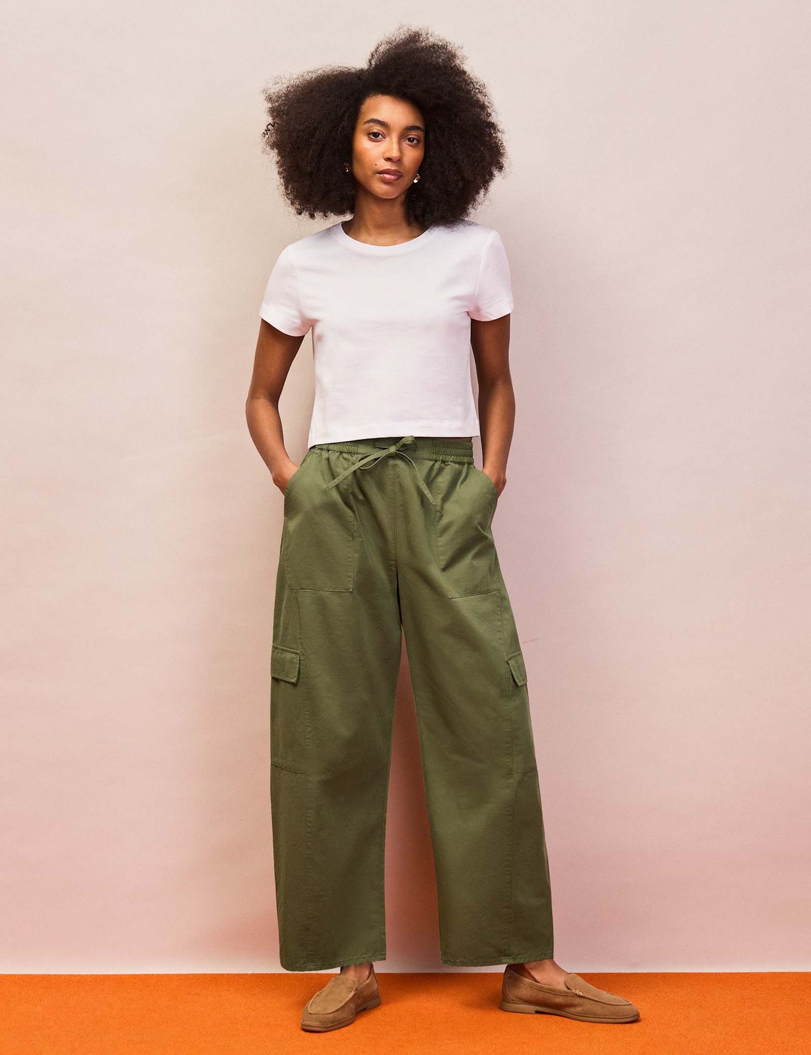 Pure Cotton Cargo Straight Leg Trousers - image 1