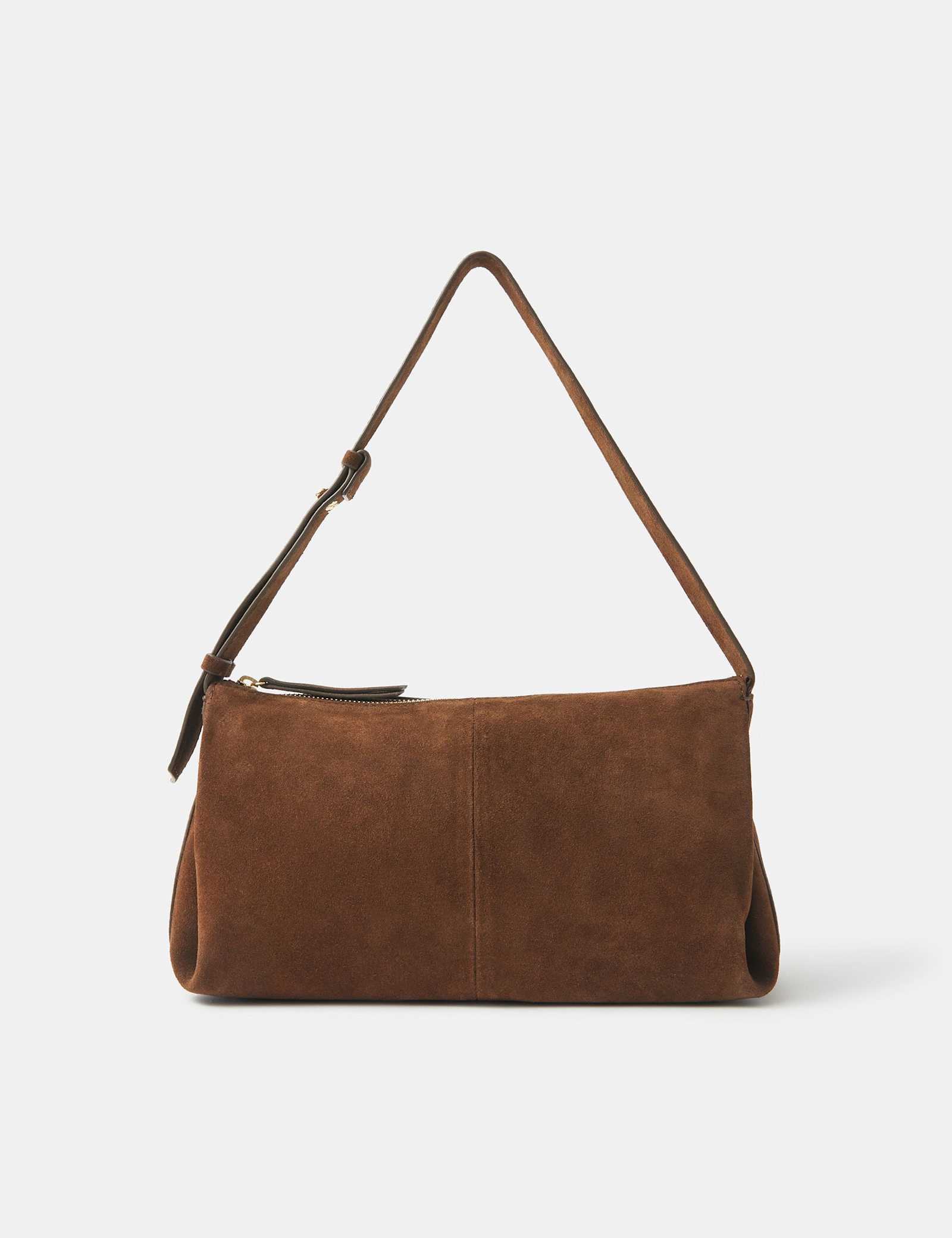 Suede Ruched Shoulder Bag - image 1