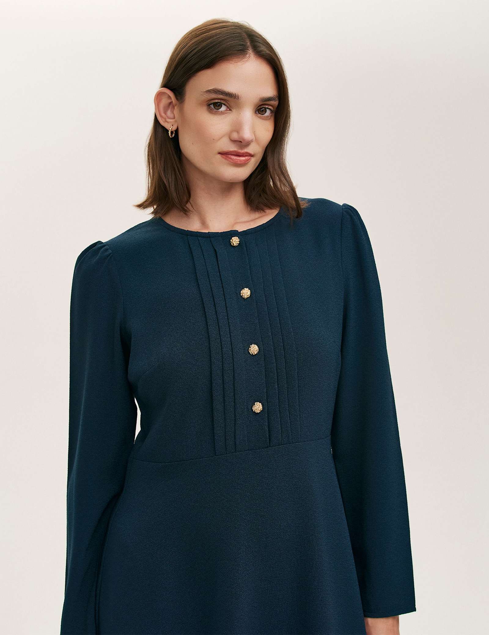 Button Detail Skater Dress - image 2