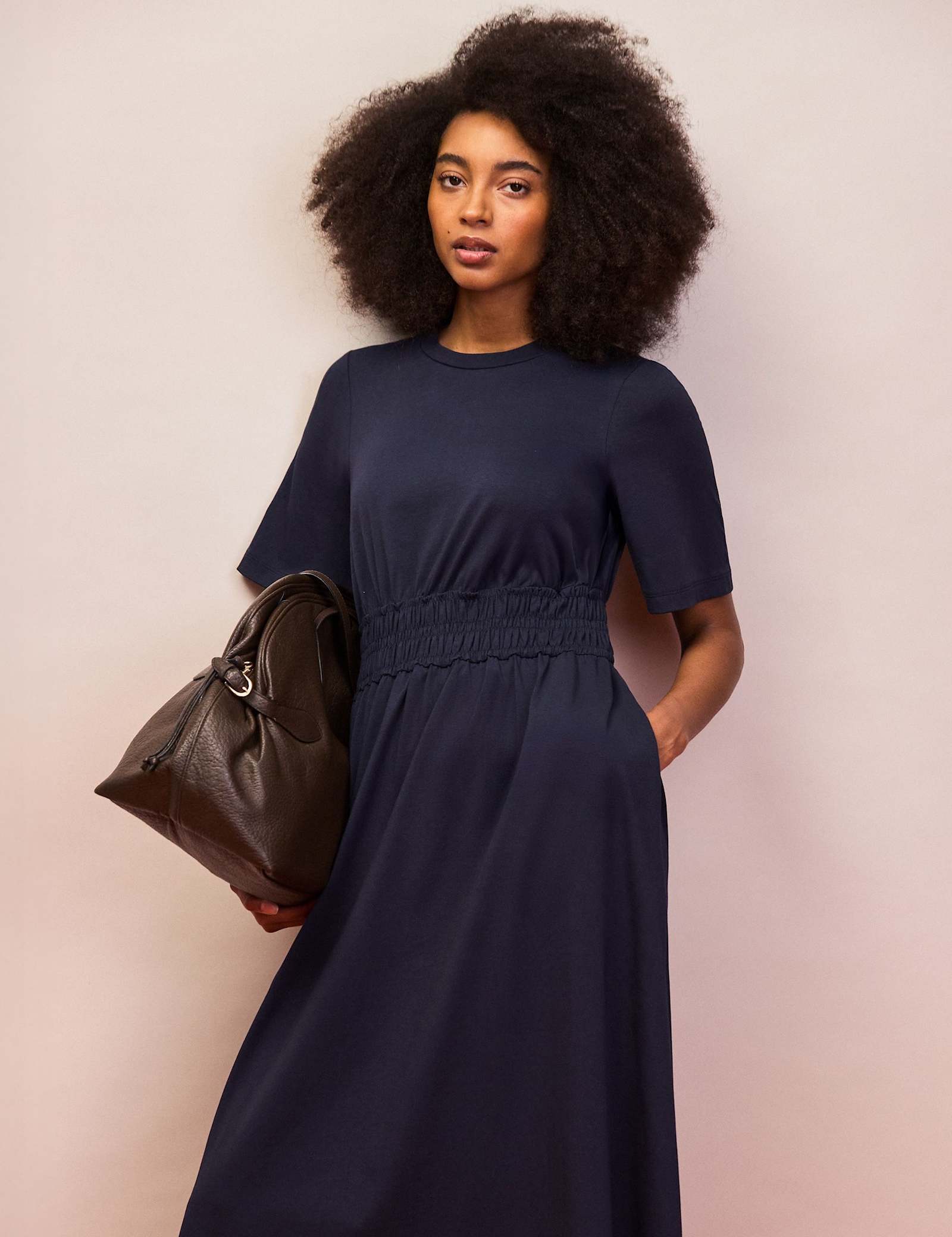Cotton Rich Midaxi Waisted Dress - image 2