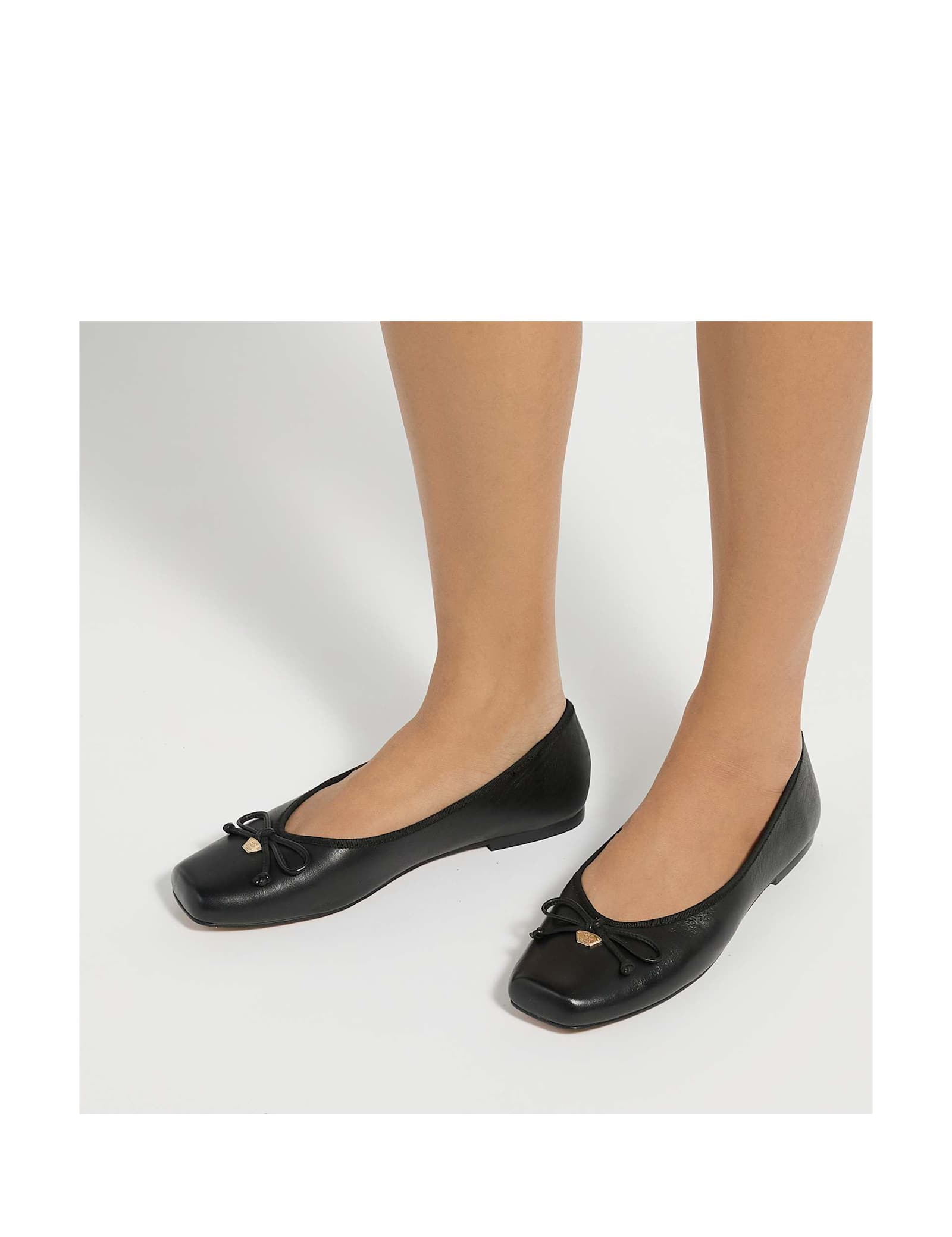 Leather Square Toe Ballet Pumps - image 3