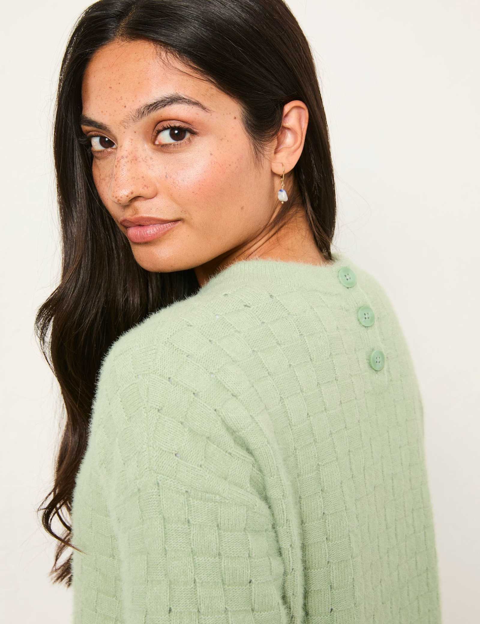 Cotton Rich Textured Crew Neck Jumper - image 5