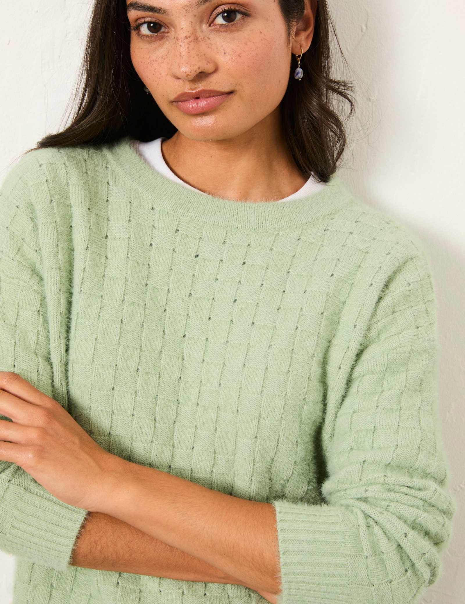 Cotton Rich Textured Crew Neck Jumper - image 3