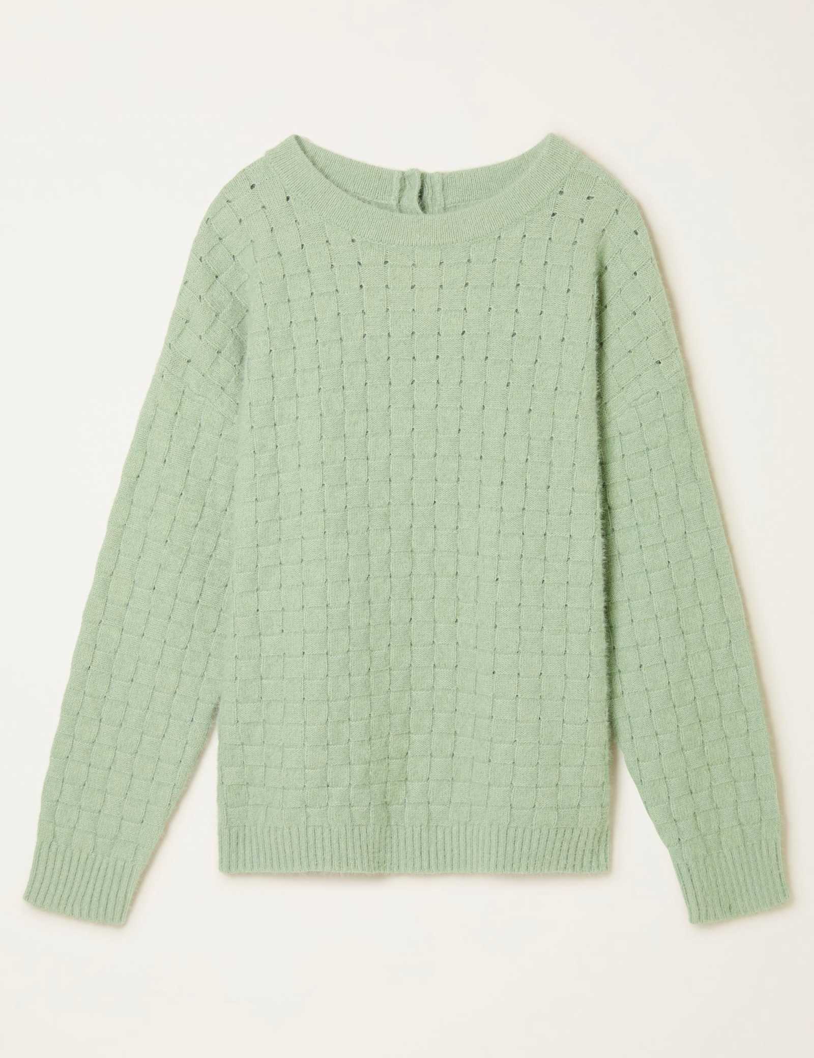 Cotton Rich Textured Crew Neck Jumper - image 1
