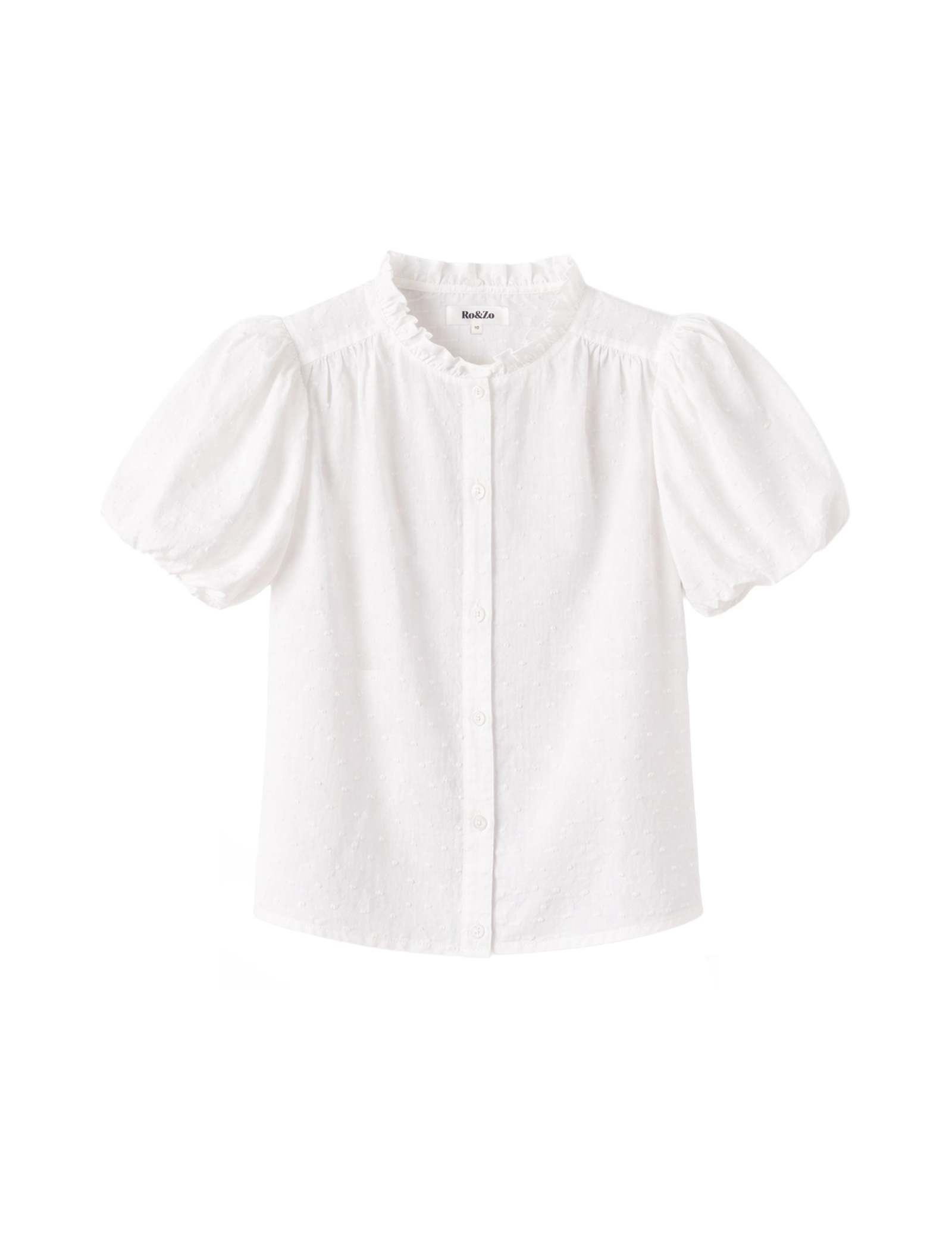Pure Cotton Textured Puff Sleeve Shirt - image 1