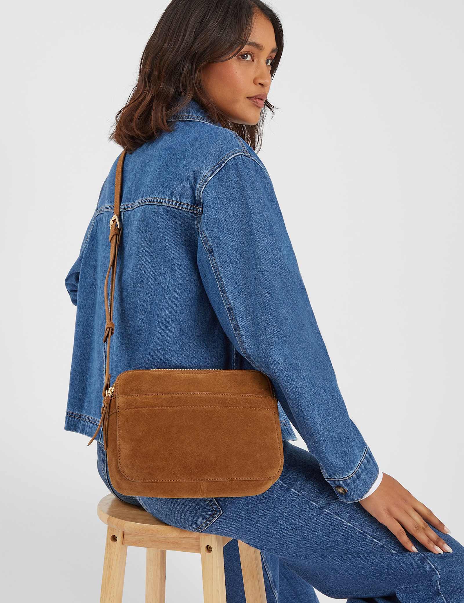 Suede Cross Body Camera Bag - image 4