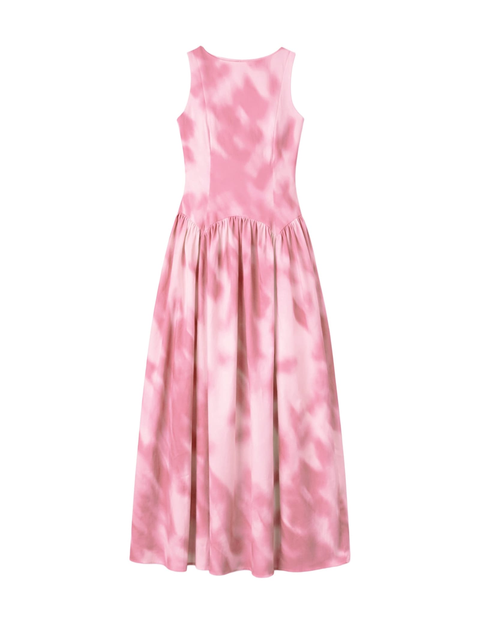 Cotton Rich Blurred Print Maxi Waisted Dress - image 2