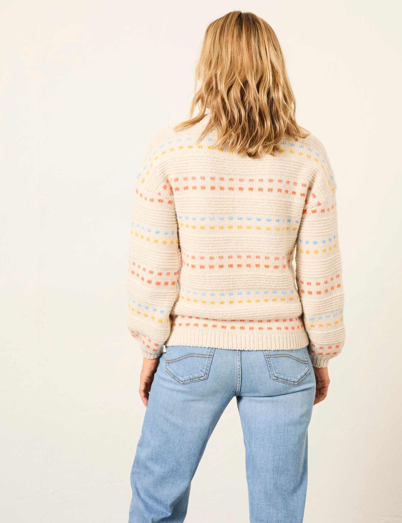 Cotton Blend Patterned Crew Neck Jumper - image 5