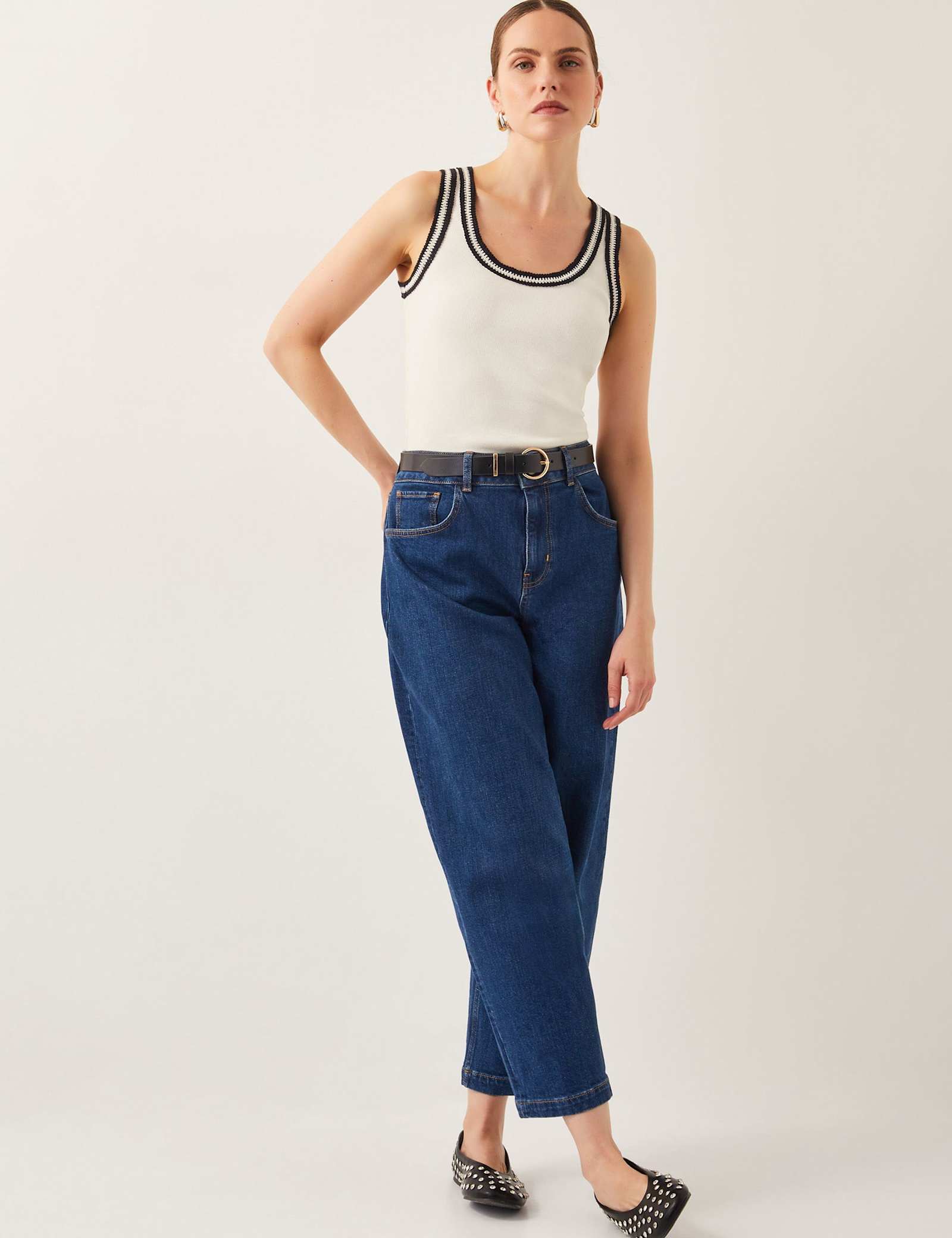 Cotton Rich Textured Scoop Neck Vest - image 3