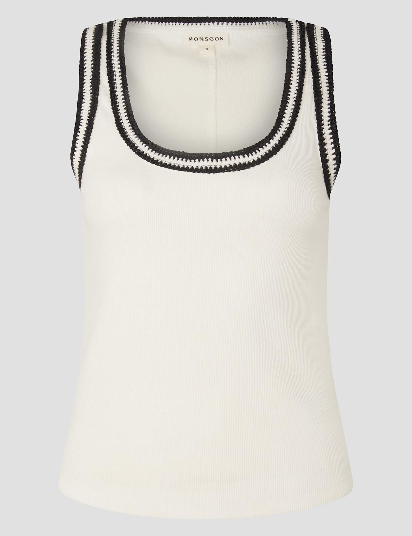 Cotton Rich Textured Scoop Neck Vest - image 1