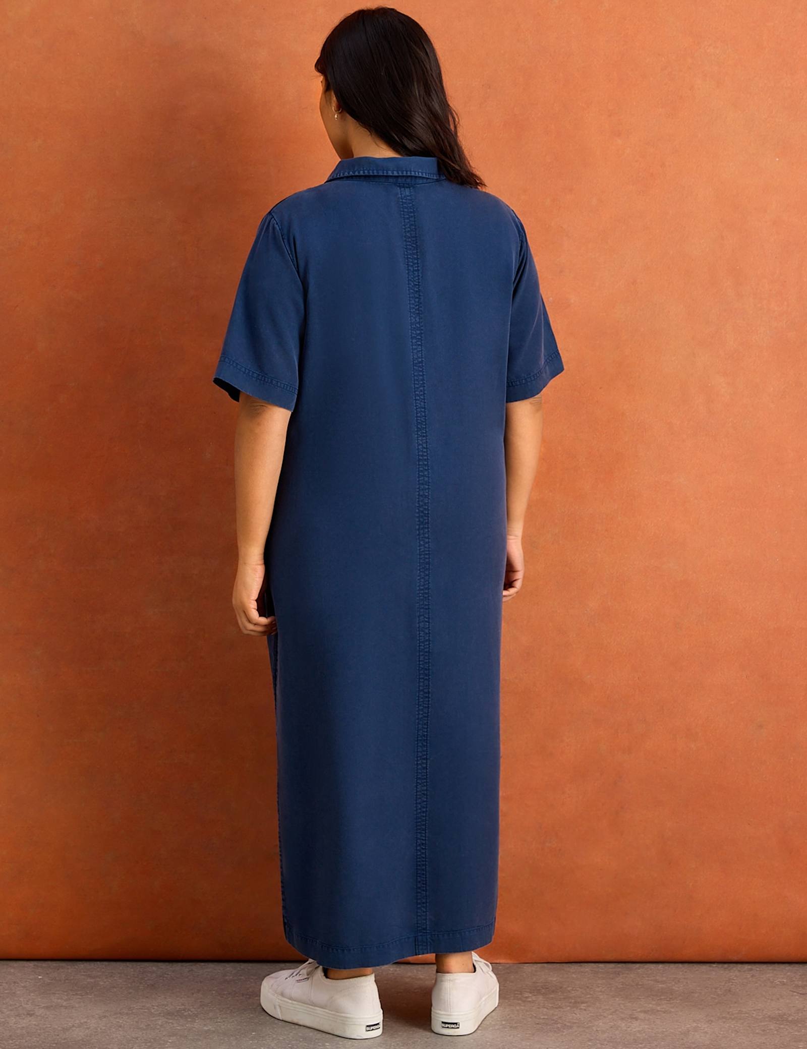 Pure Lyocell V-Neck Midaxi Shirt Dress - image 5
