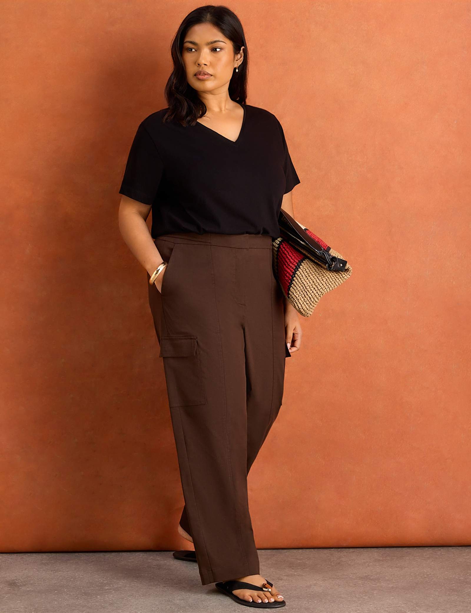 Lyocell Rich Utility Straight Leg Trousers - image 4