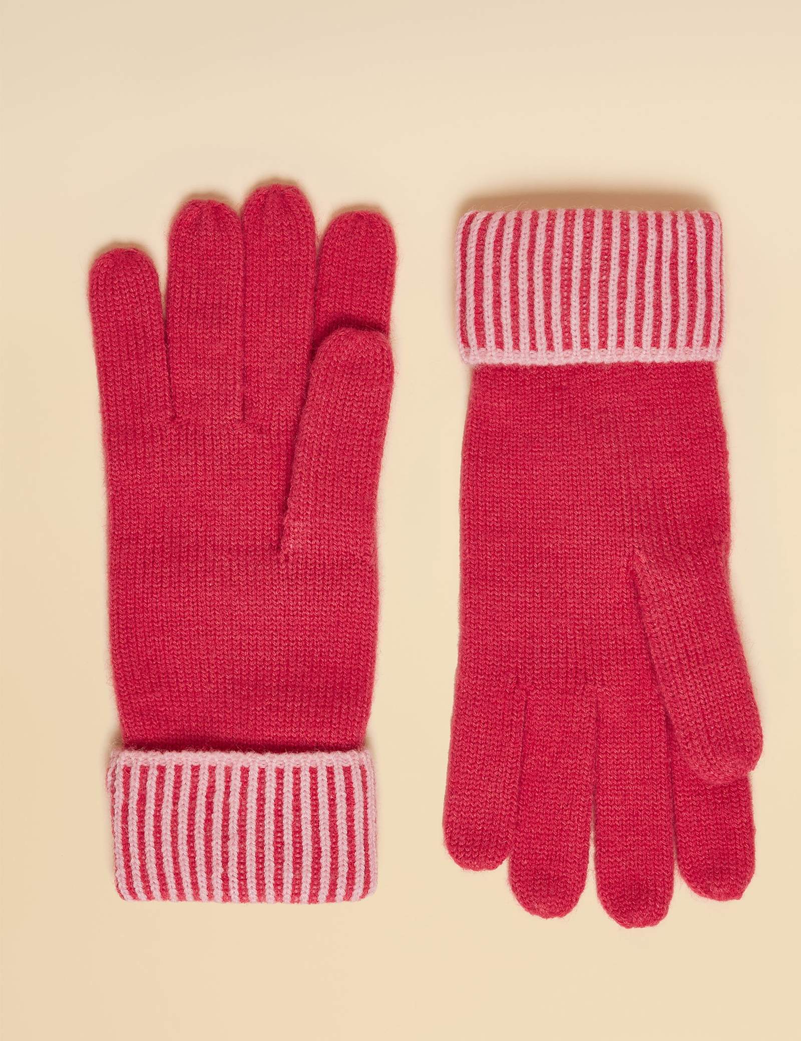 Striped Cuff Gloves with Wool - image 3