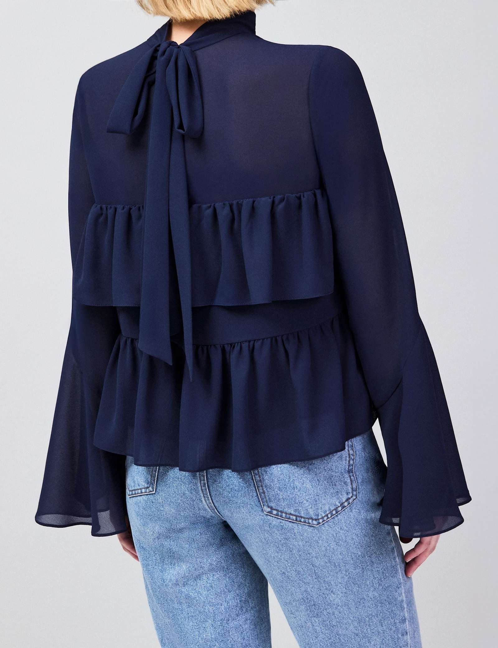 High Neck Frill Detail Blouse - image 3