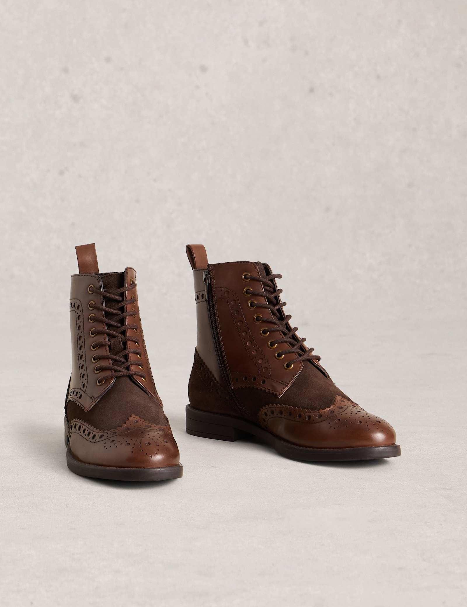 Leather Flat Ankle Boots - image 3