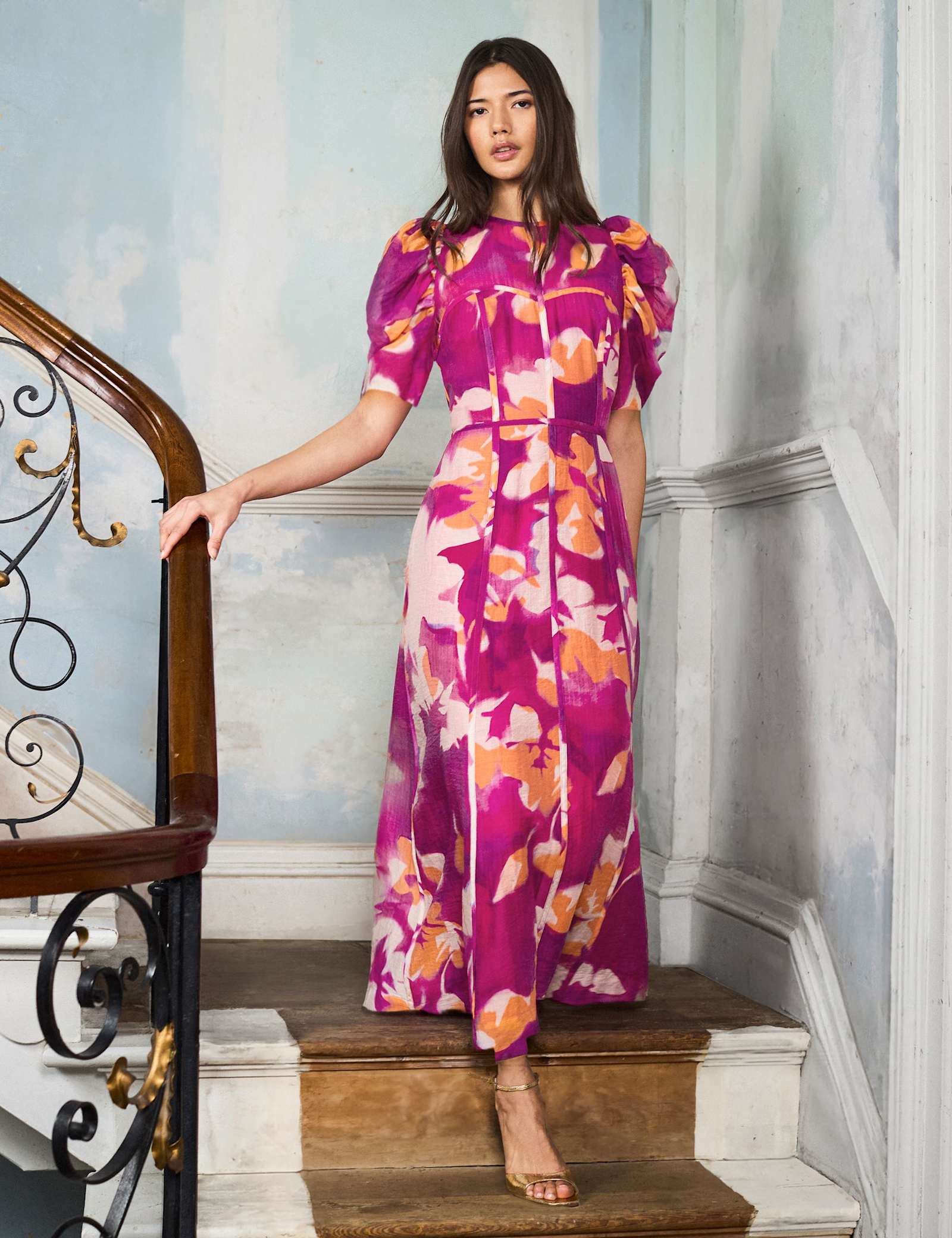 Lyocell Rich Floral Midaxi Waisted Dress - image 4