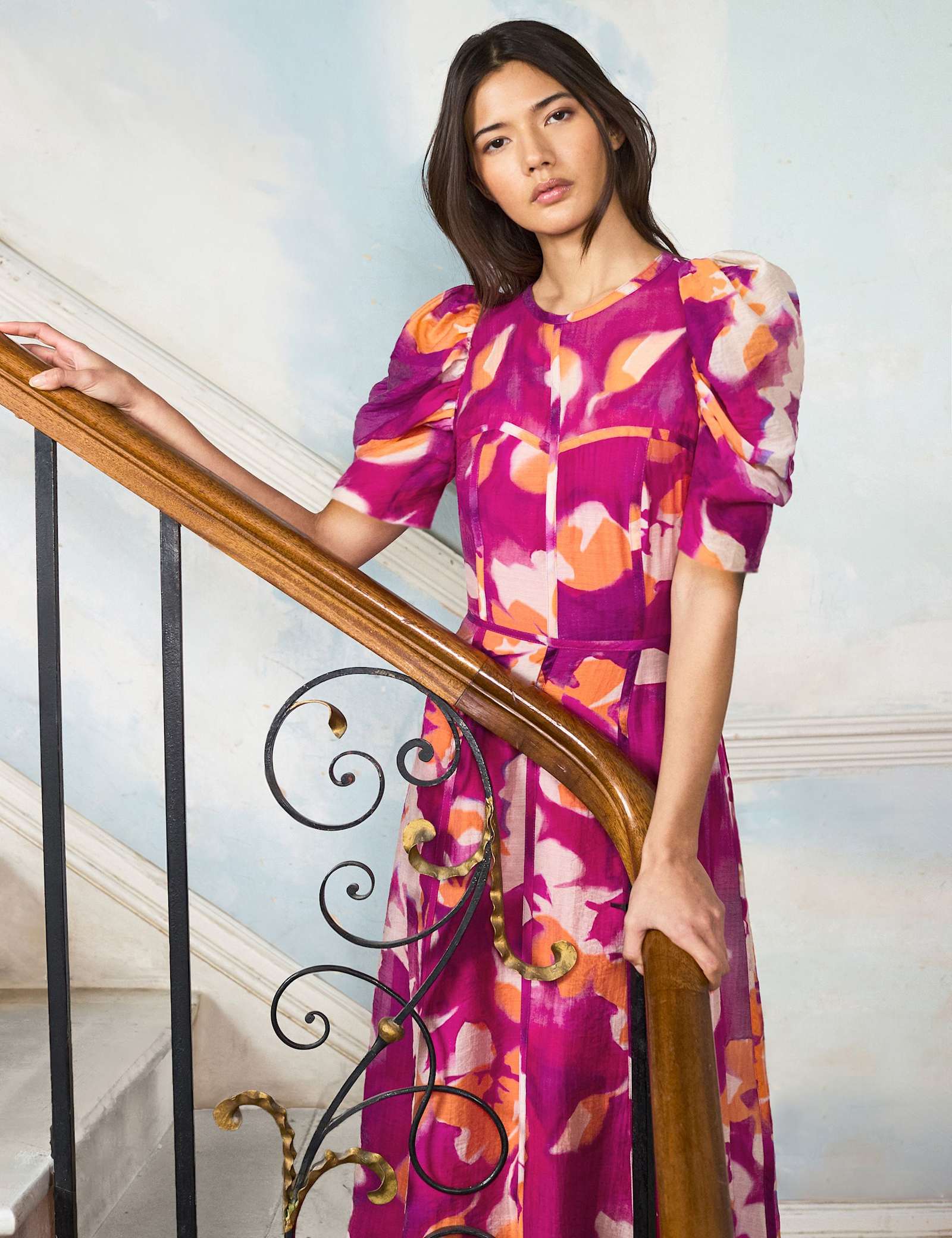 Lyocell Rich Floral Midaxi Waisted Dress - image 3