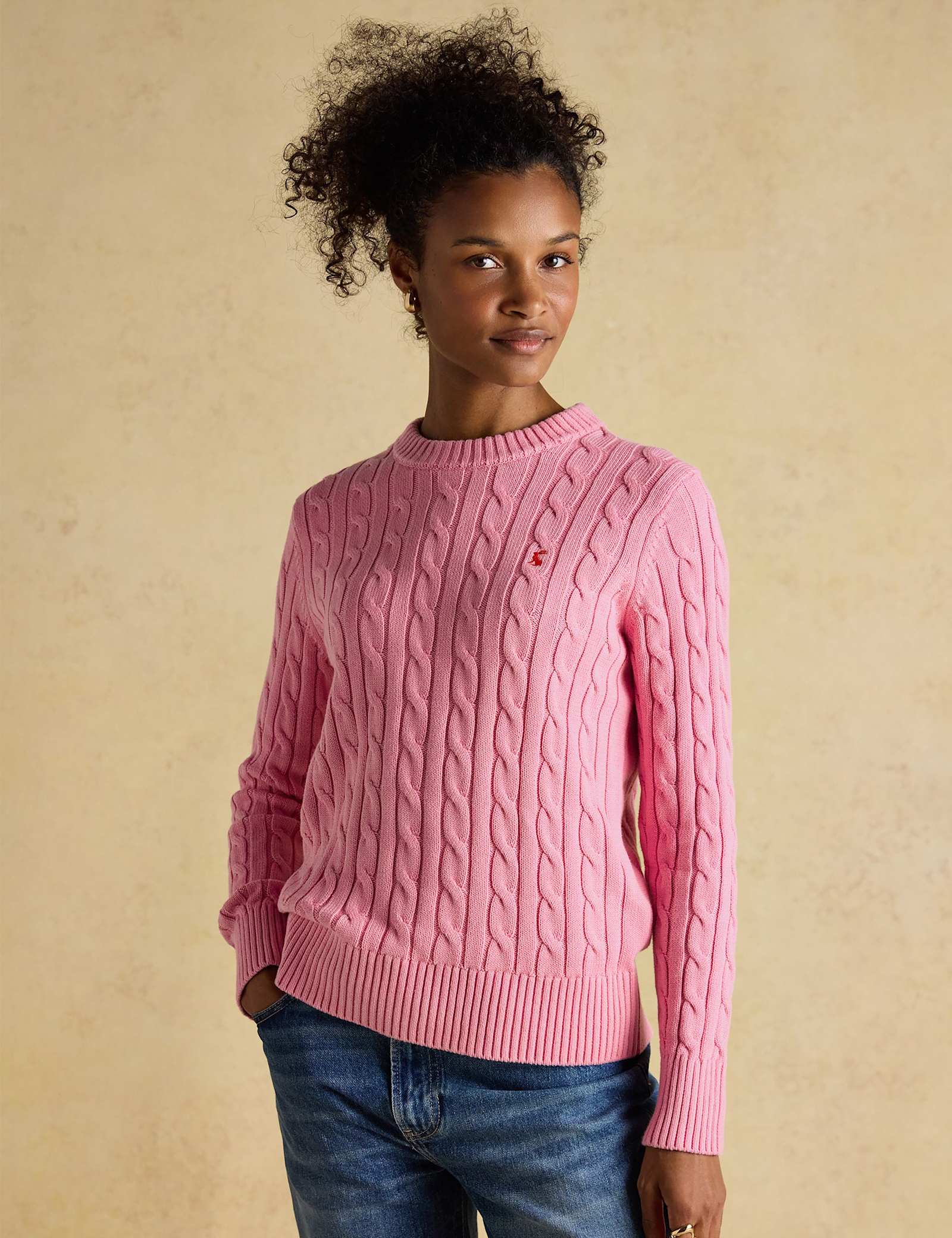 Pure Cotton Cable Knit Crew Neck Jumper - image 3