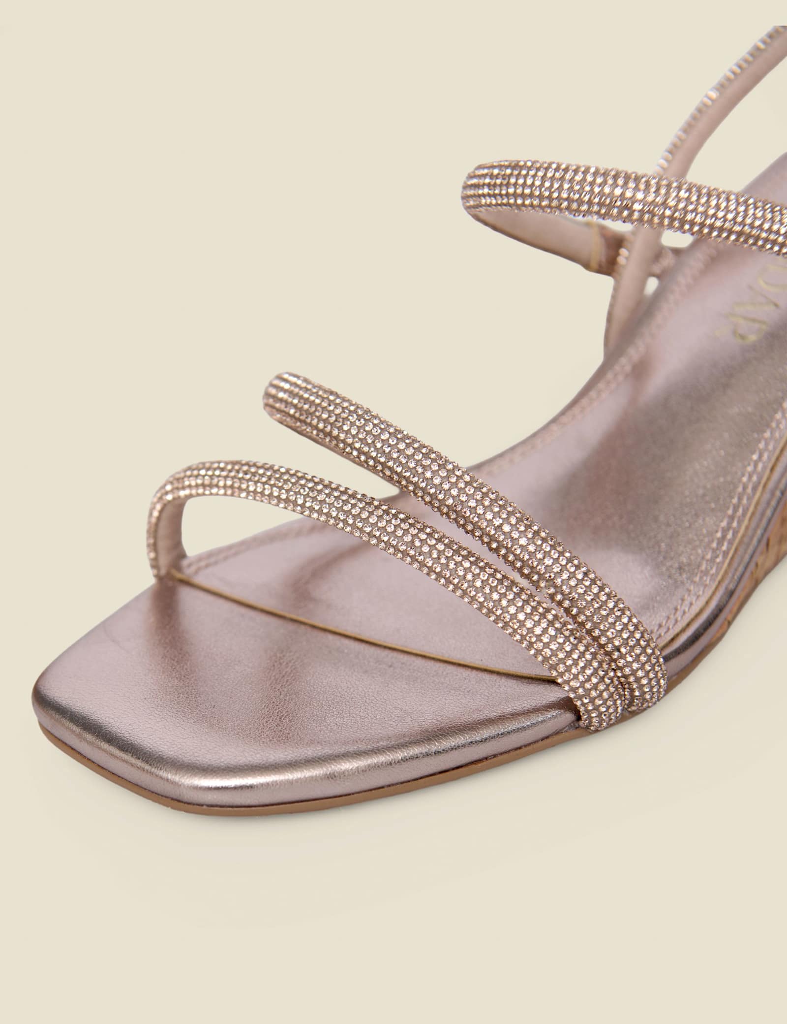 Metallic Ankle Strap Wedge Espadrilles - image 3