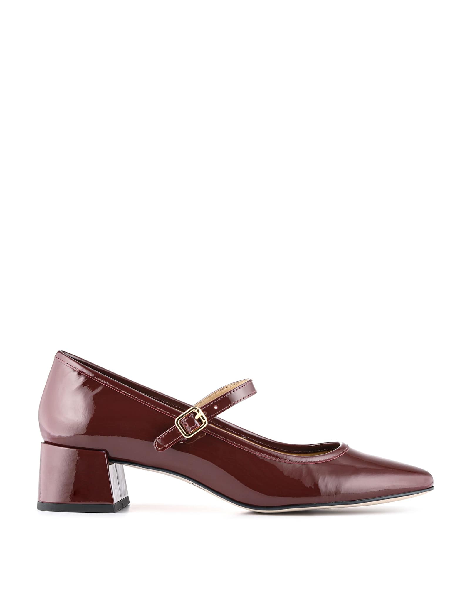 Leather Patent Block Heel Mary Jane Shoes - image 2