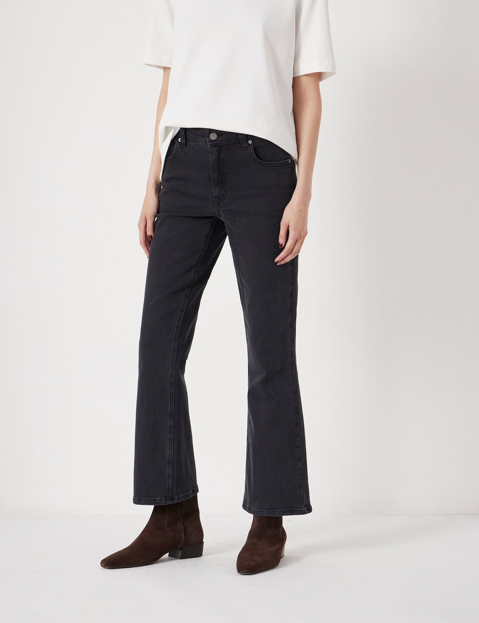 Mid Rise Bootcut Cropped Jeans - image 2